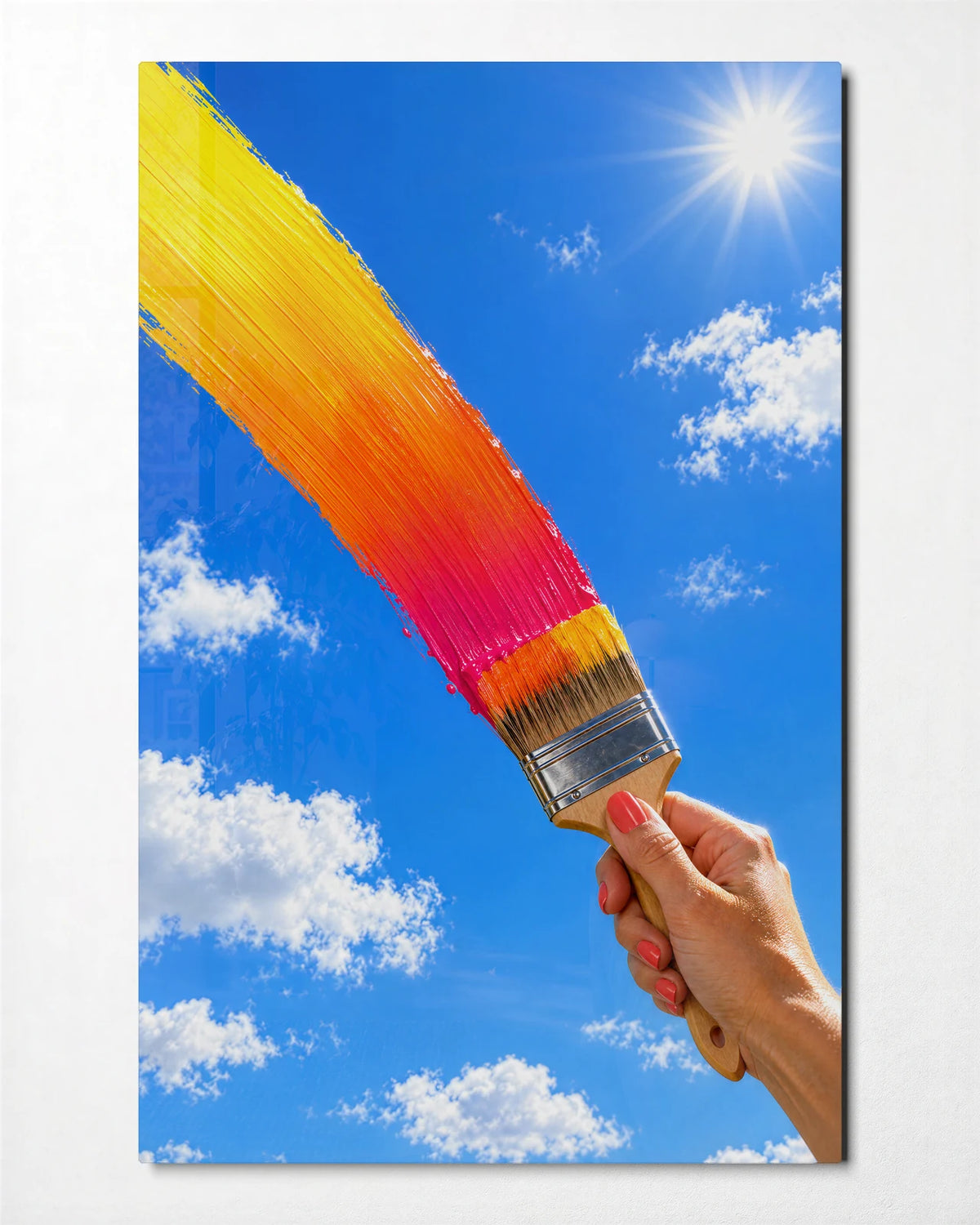 Painting the Sky — front view of glass wall art