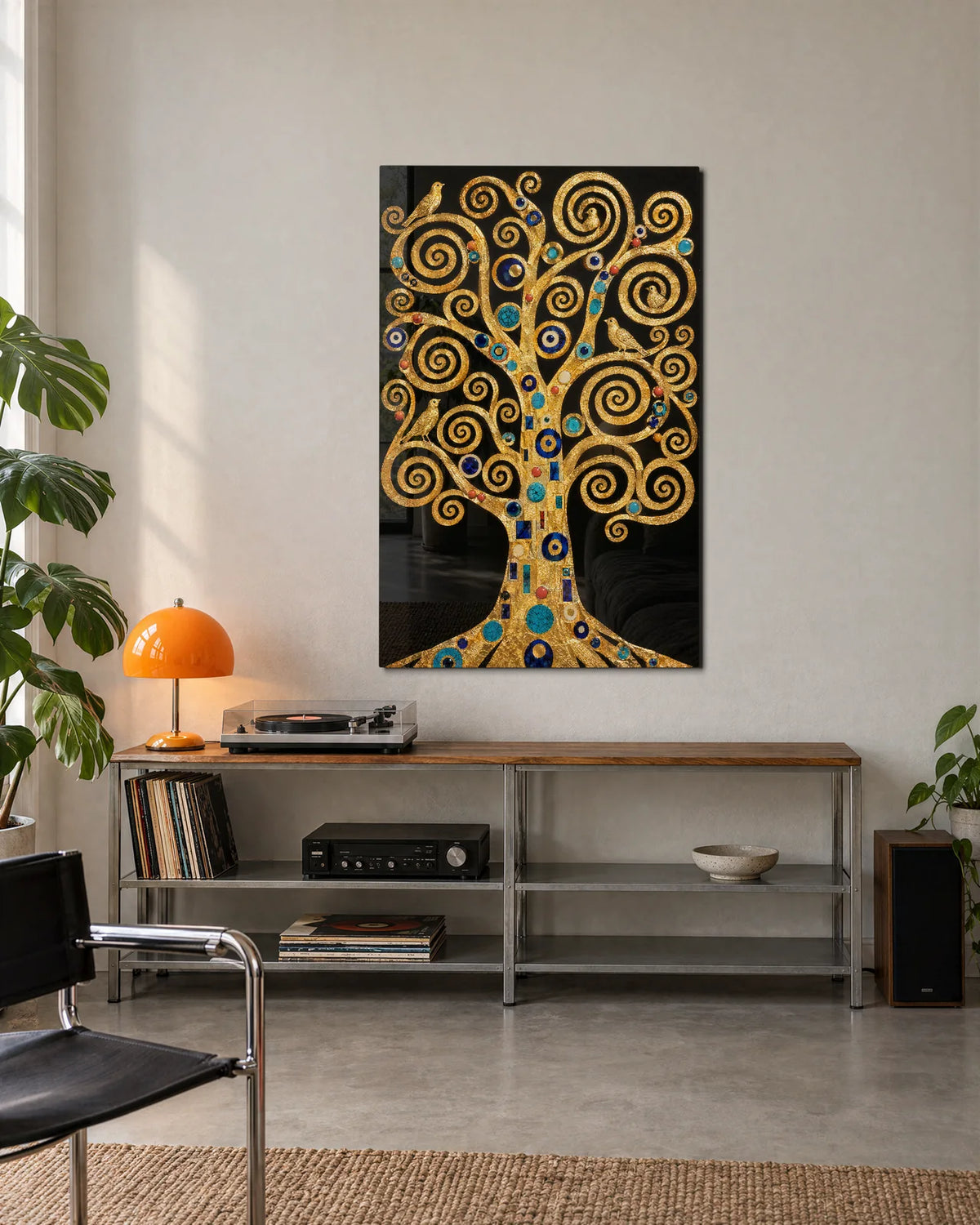 Golden Tree of Spirals — shown in a living space