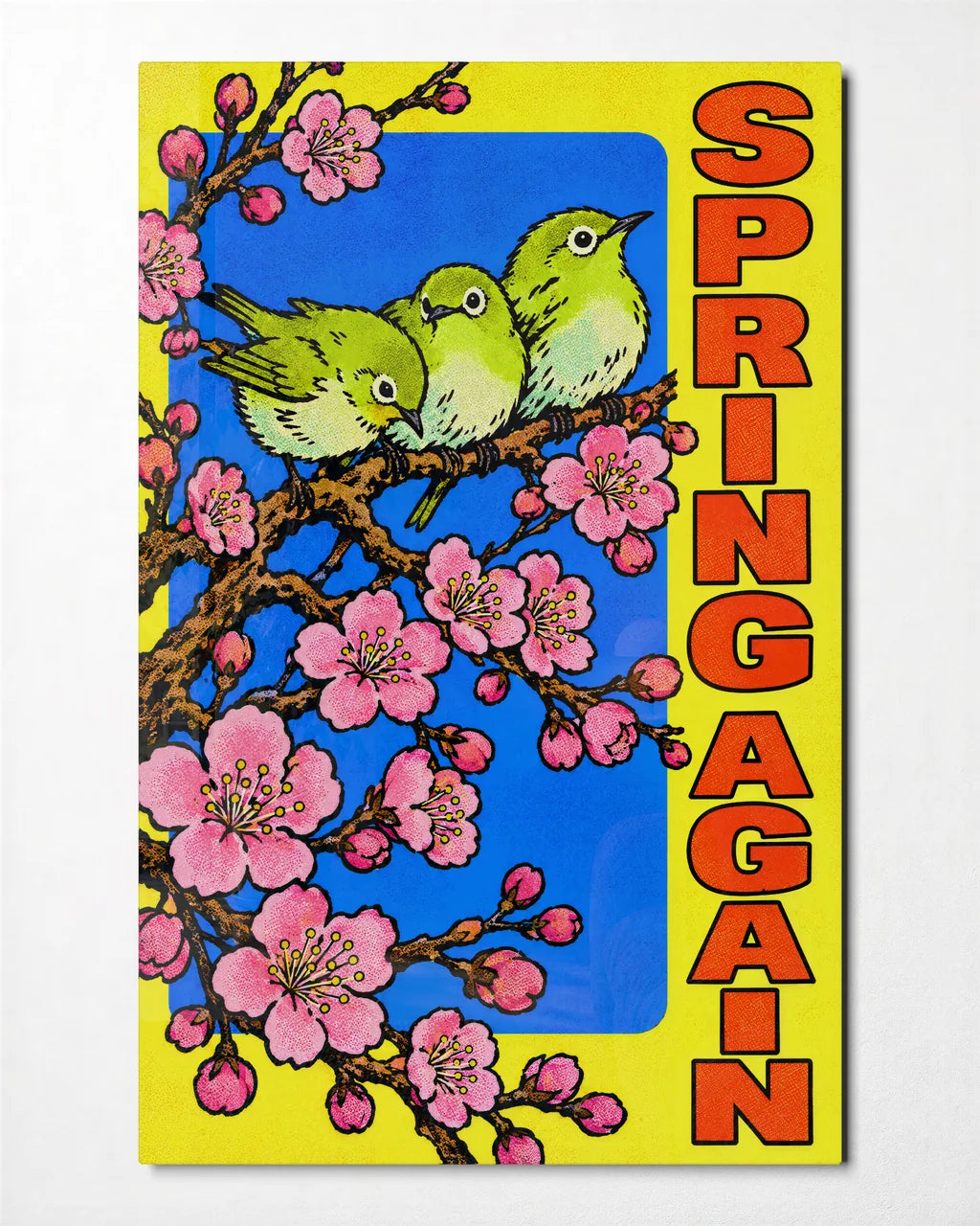 Spring Again — front view of glass wall art