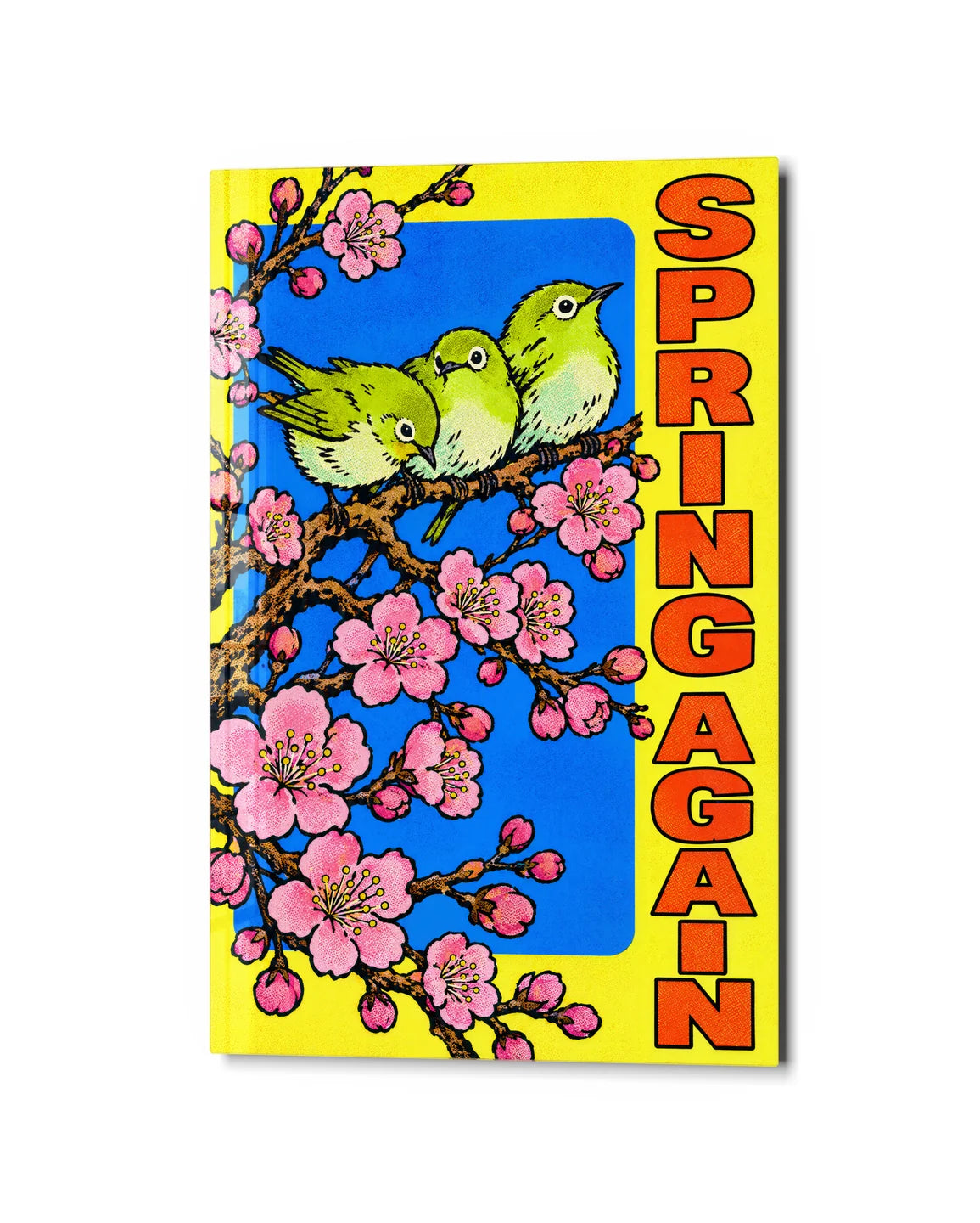 Spring Again — studio view of glass wall art