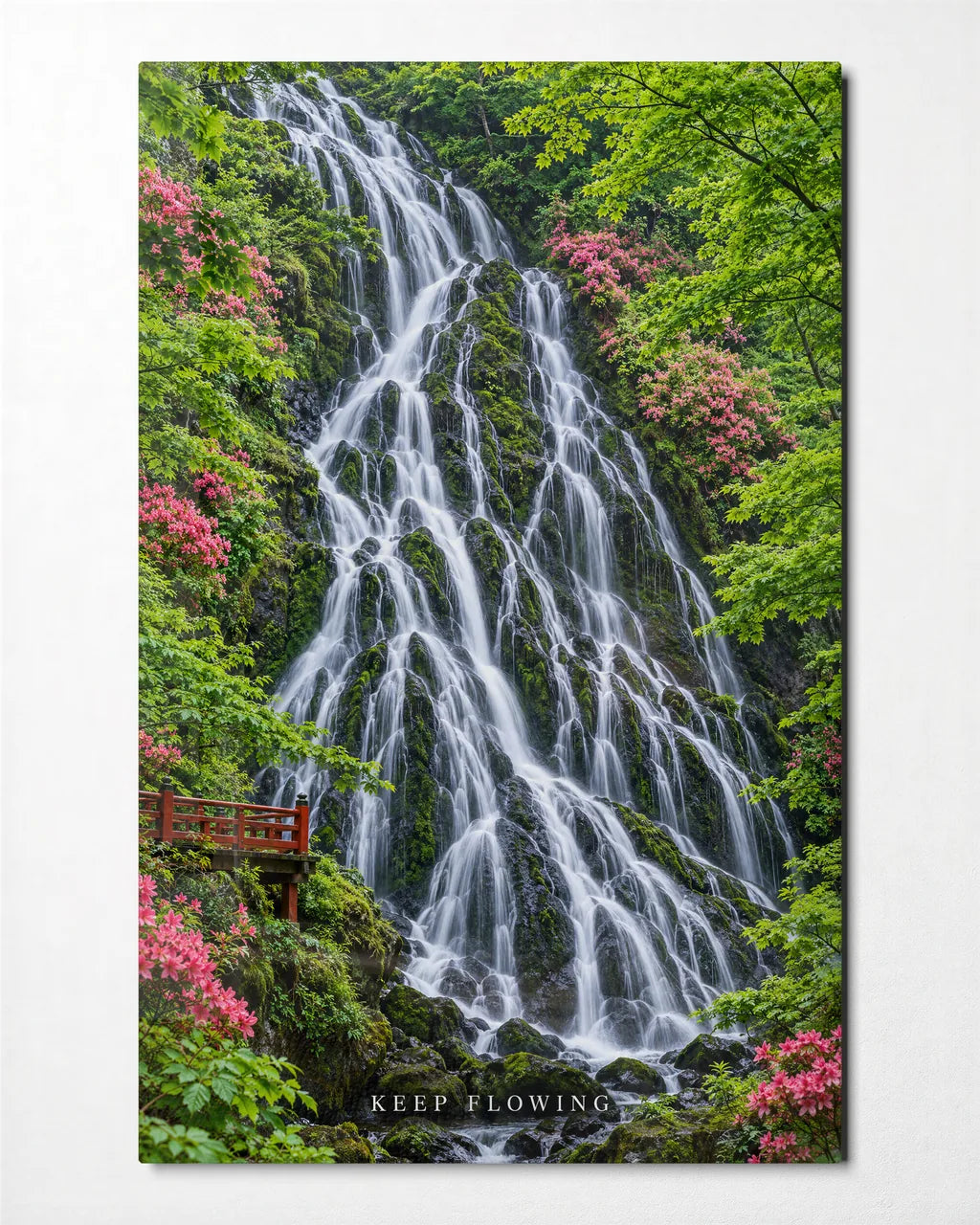 Keep Flowing — front view of glass wall art