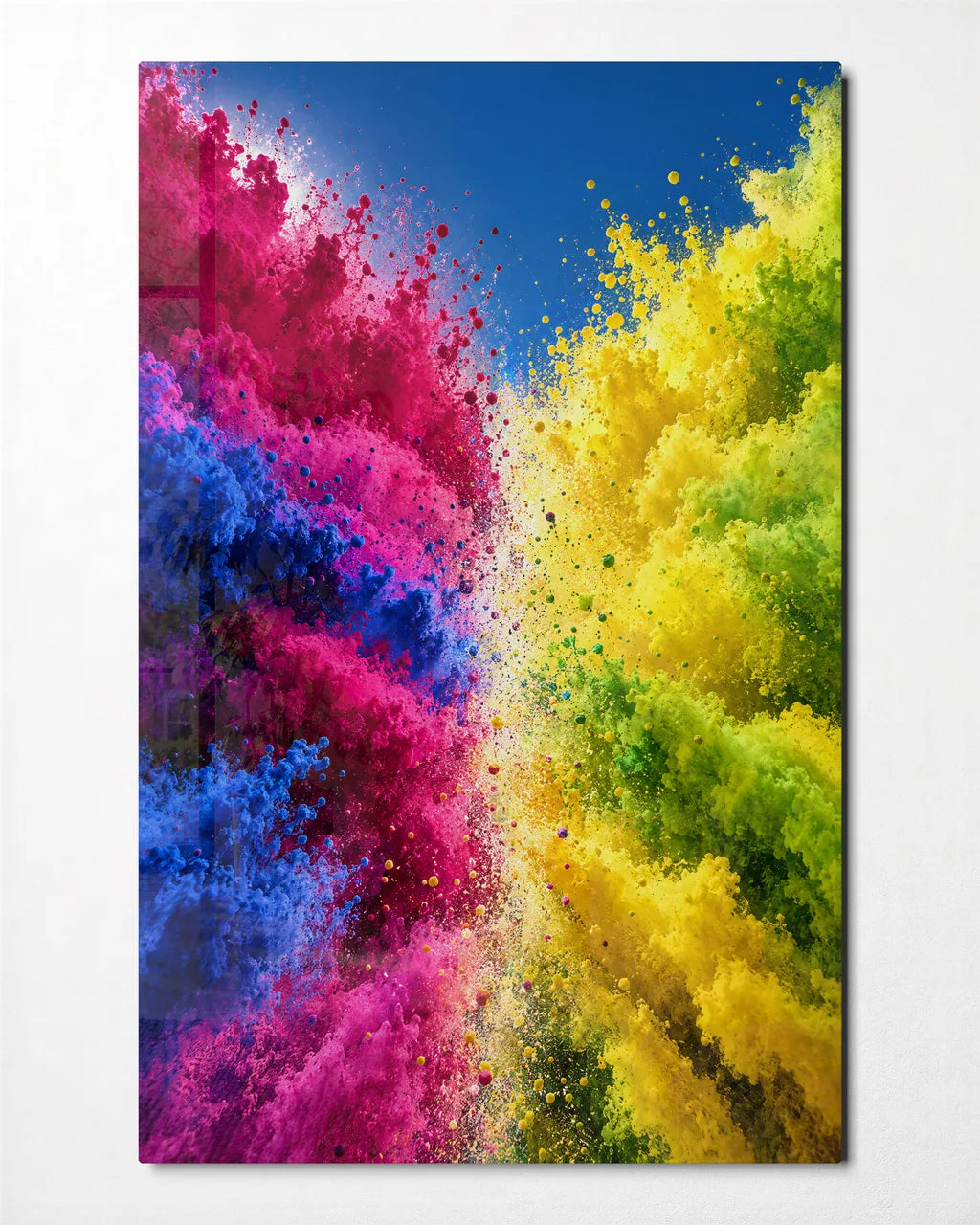 Where Pigments Meet — front view of glass wall art