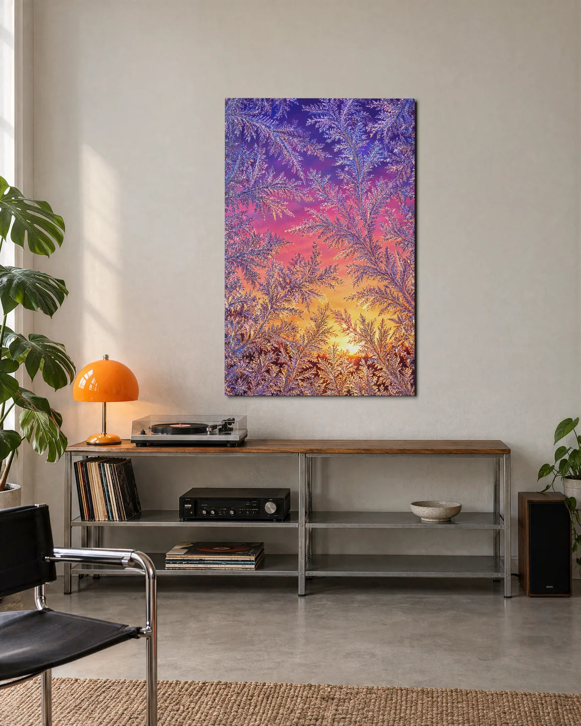 Frost Ferns at Sunrise — shown in a living space