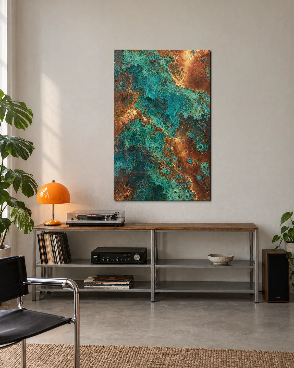 Verdigris and Copper — shown in a living space