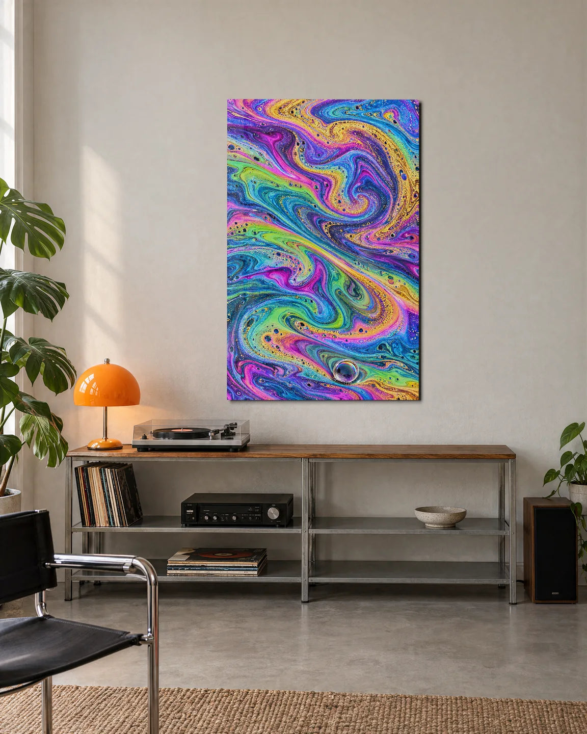 Soap Film Swirl — shown in a living space