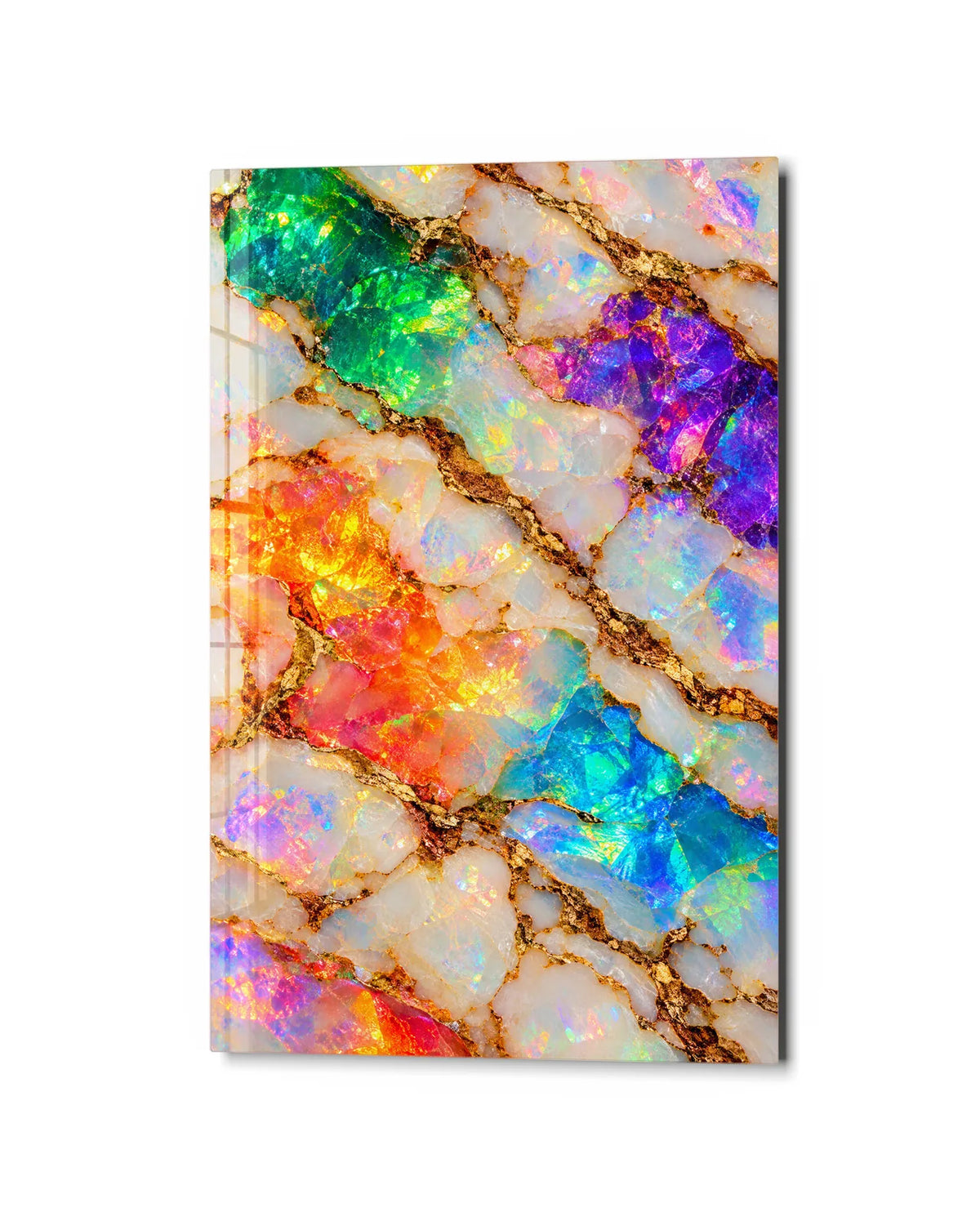 Opal Up Close — studio view of glass wall art