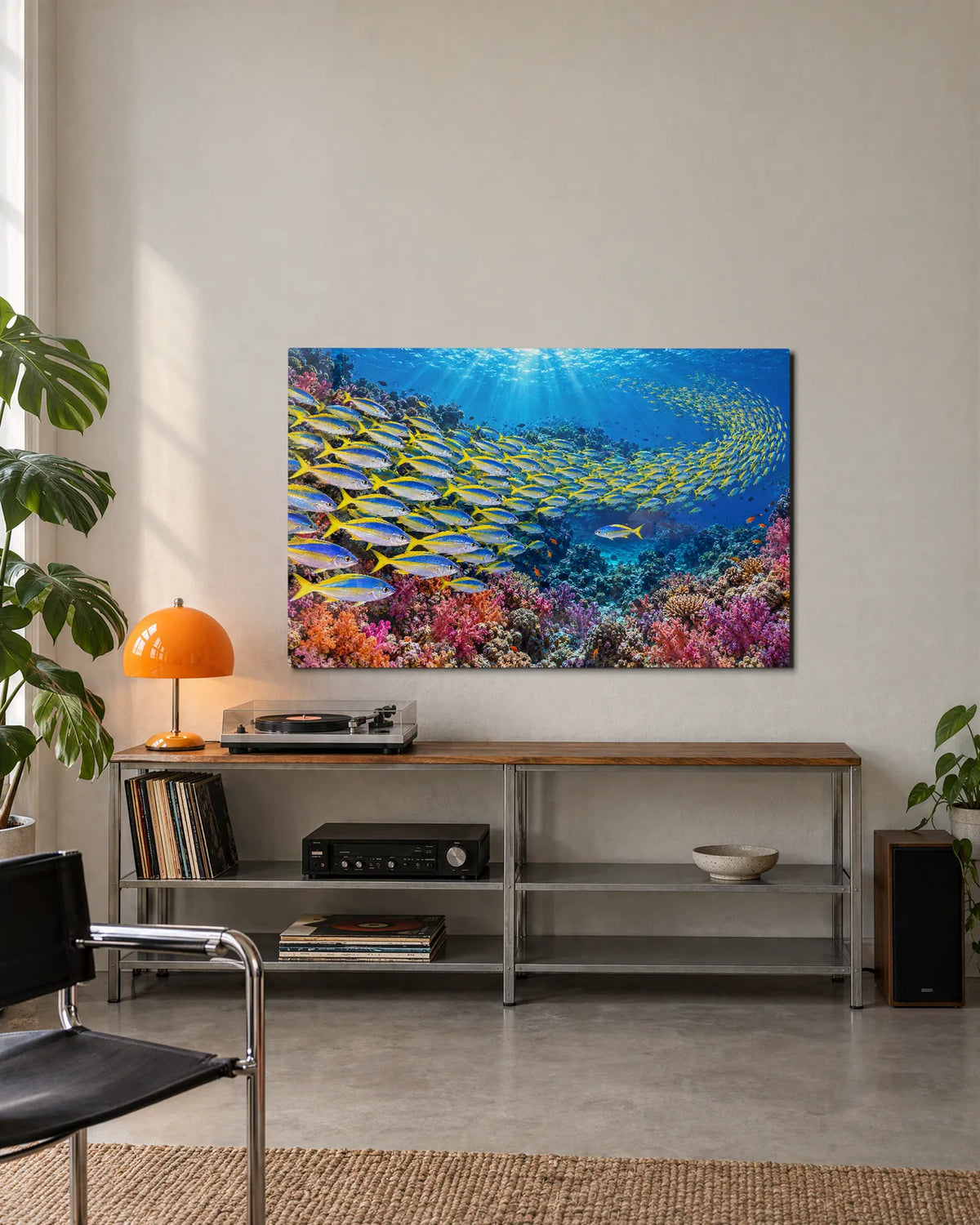 Yellow School on the Reef — shown in a living space