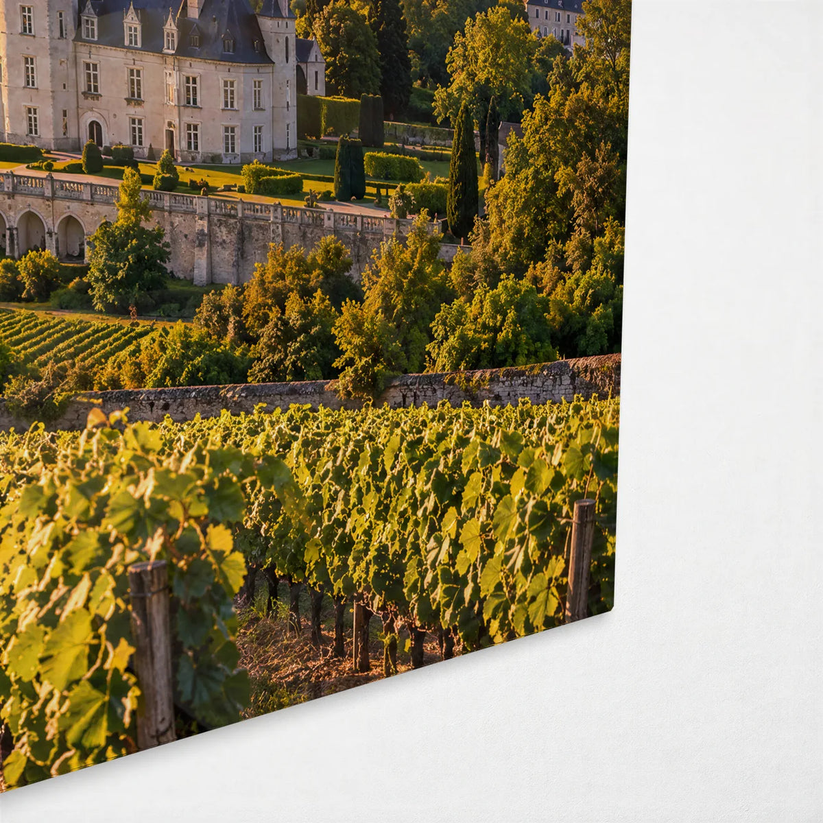 Balloons Over the Loire — corner detail of glass wall art