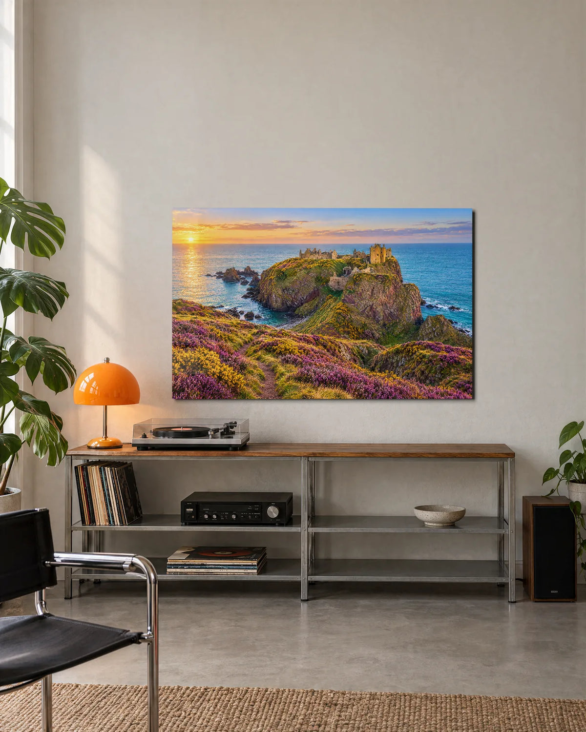 Dunnottar in Heather — shown in a living space