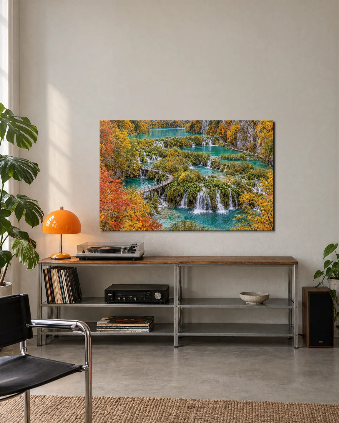 Plitvice Cascades — shown in a living space