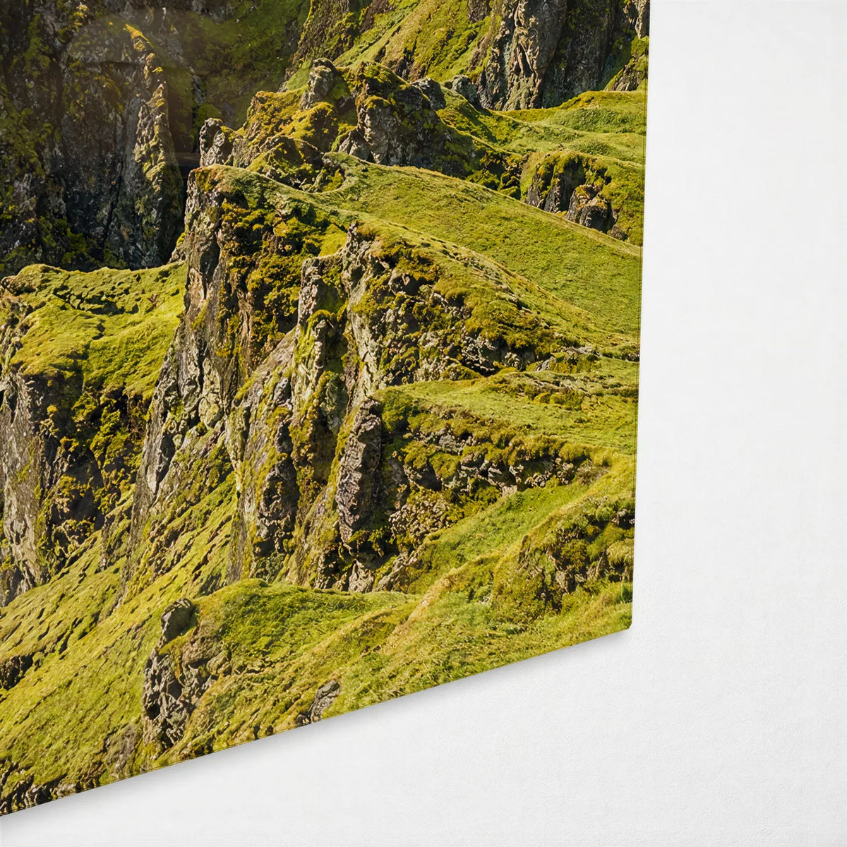 Fjadrargljufur Canyon — corner detail of glass wall art