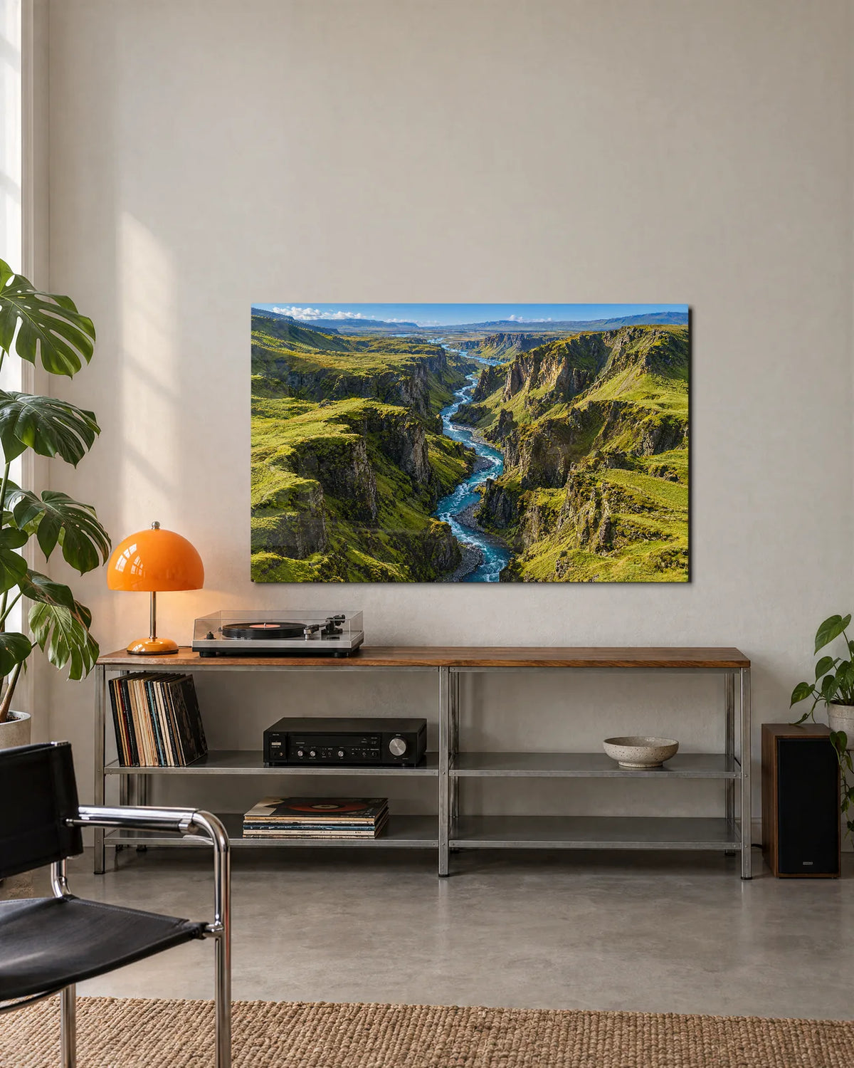 Fjadrargljufur Canyon — shown in a living space