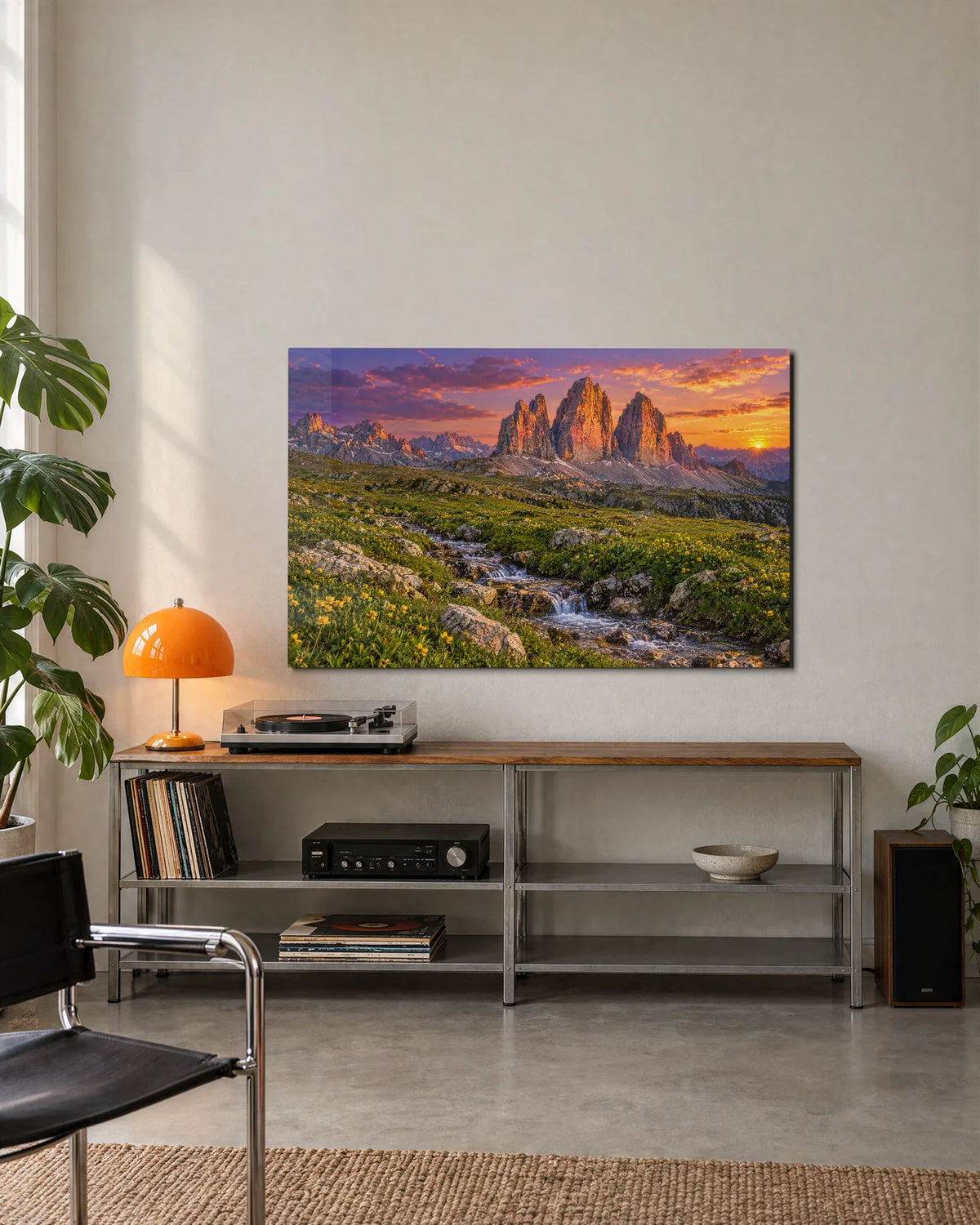 Tre Cime at Sunset — shown in a living space