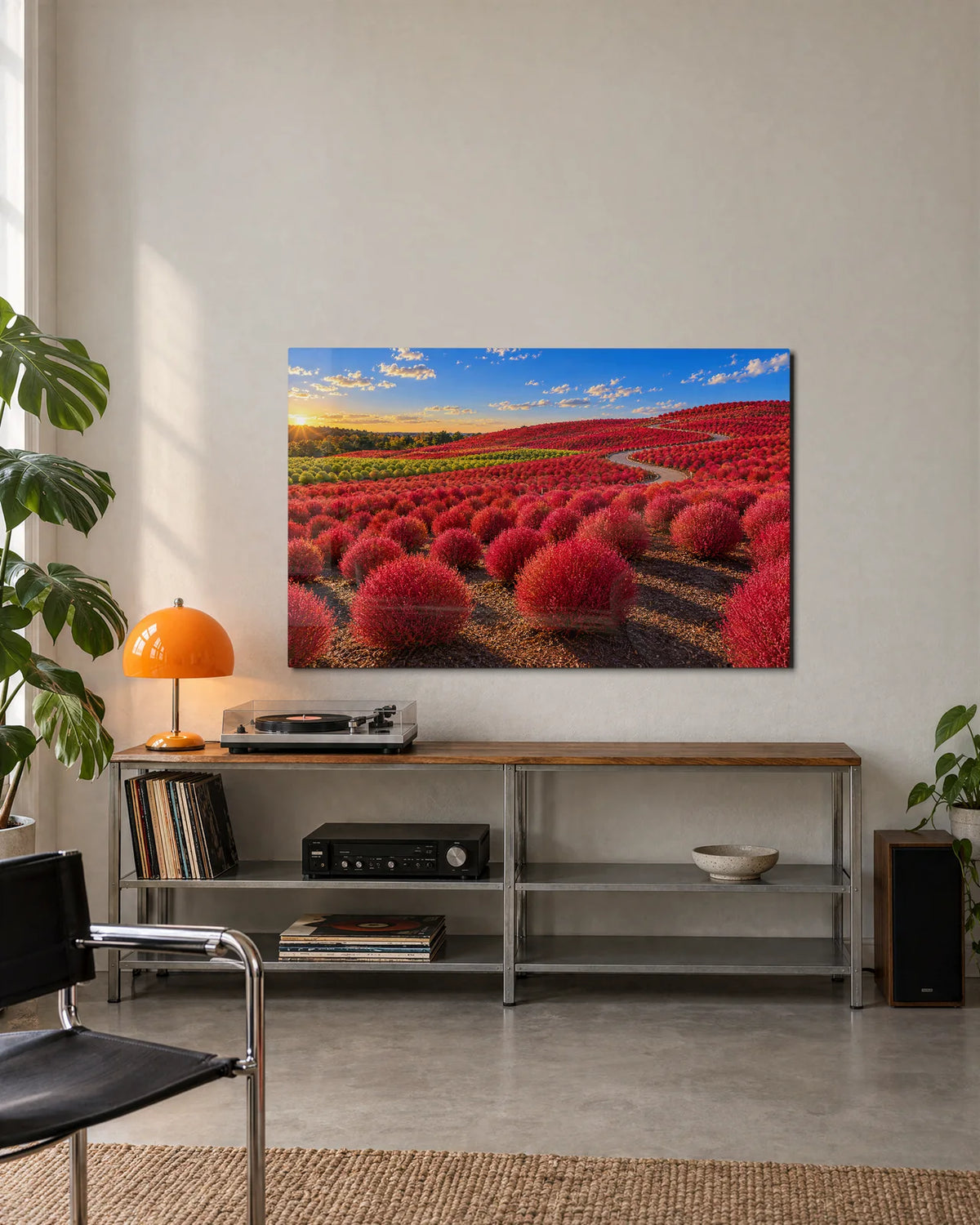Kochia Hills in Autumn — shown in a living space