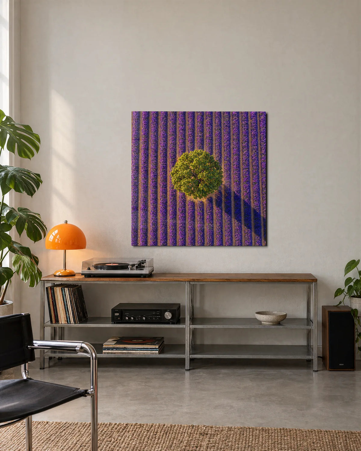 Lone Tree in Lavender — shown in a living space