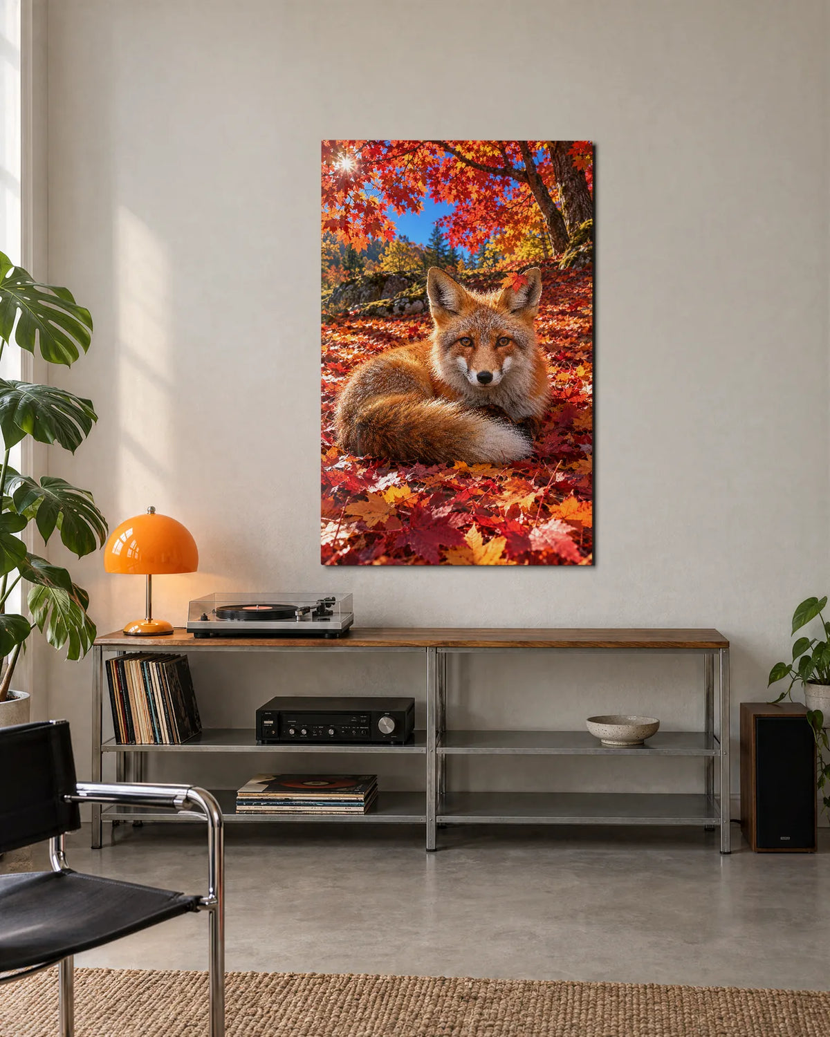 Fox in the Maples — shown in a living space