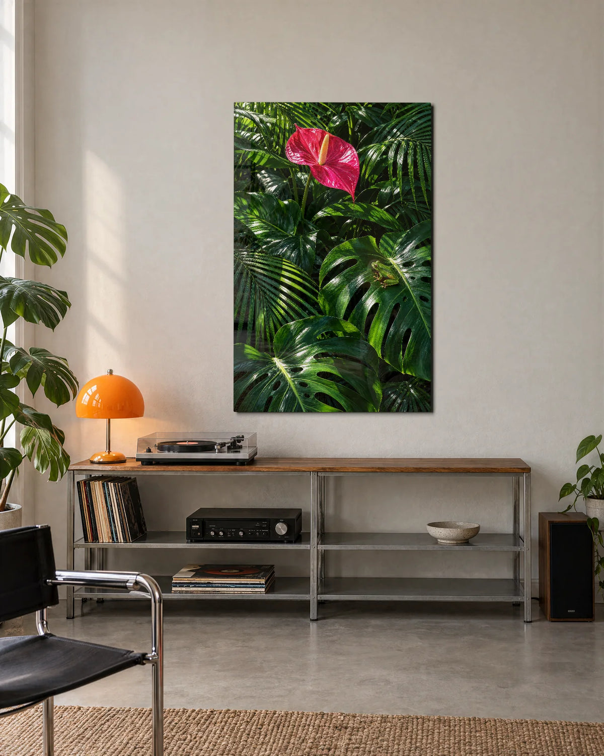One Pink in the Green — shown in a living space