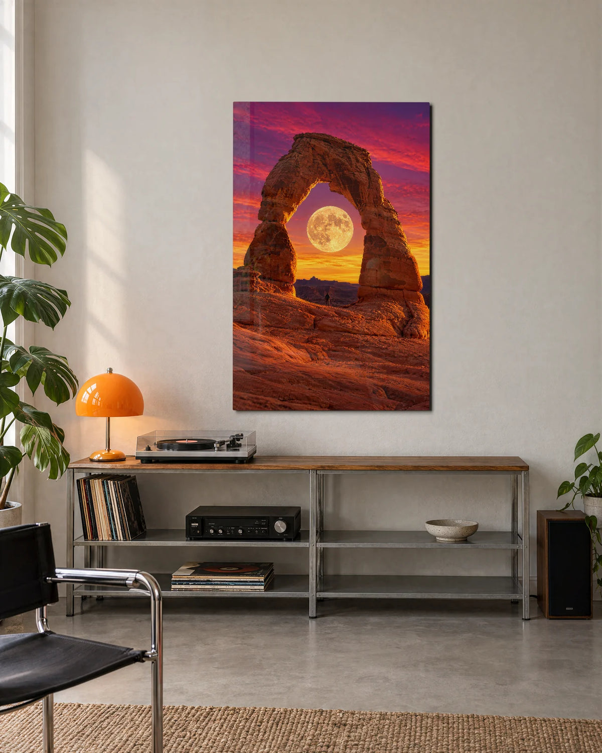 Moon in the Arch — shown in a living space