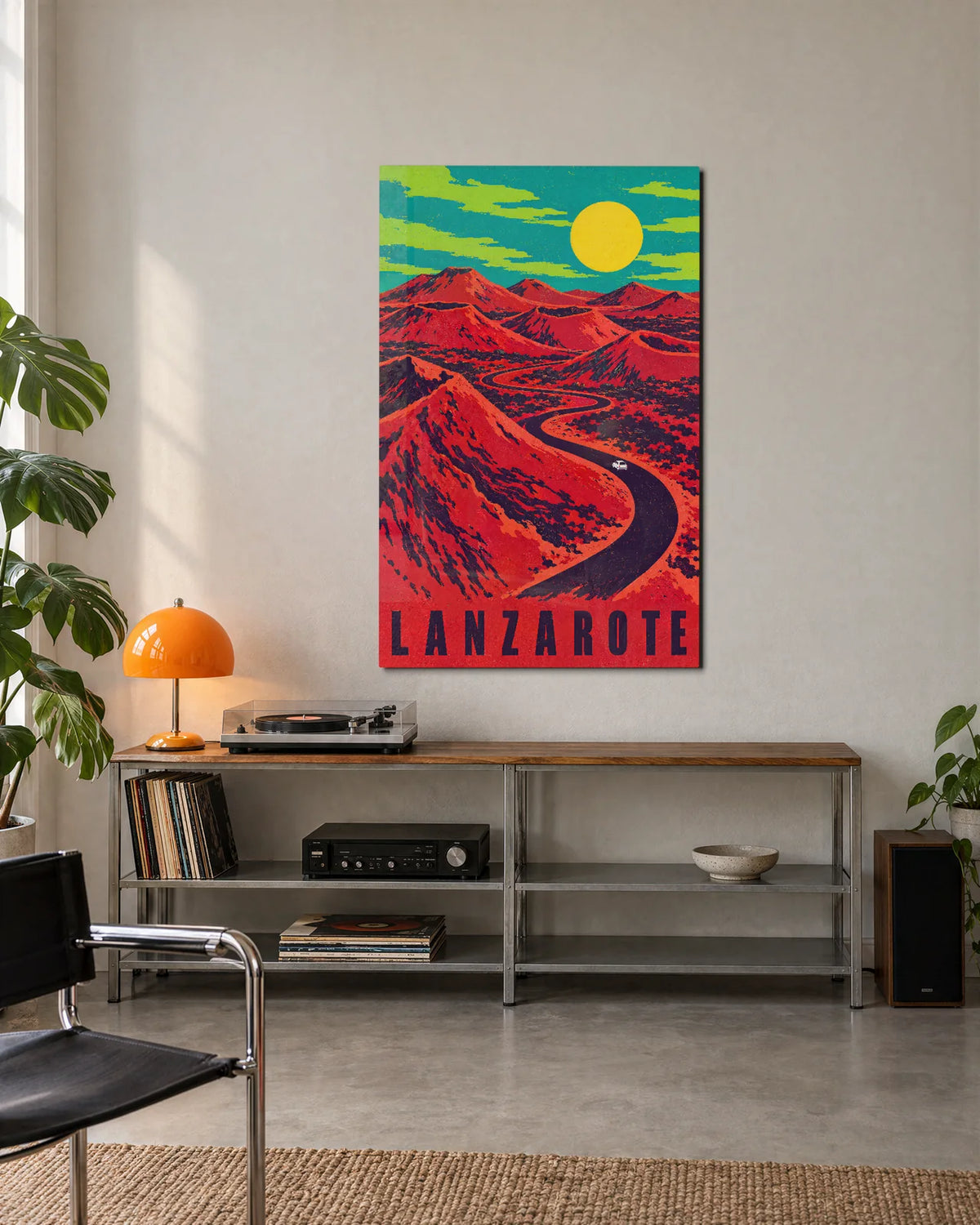 Red Volcano Road — shown in a living space