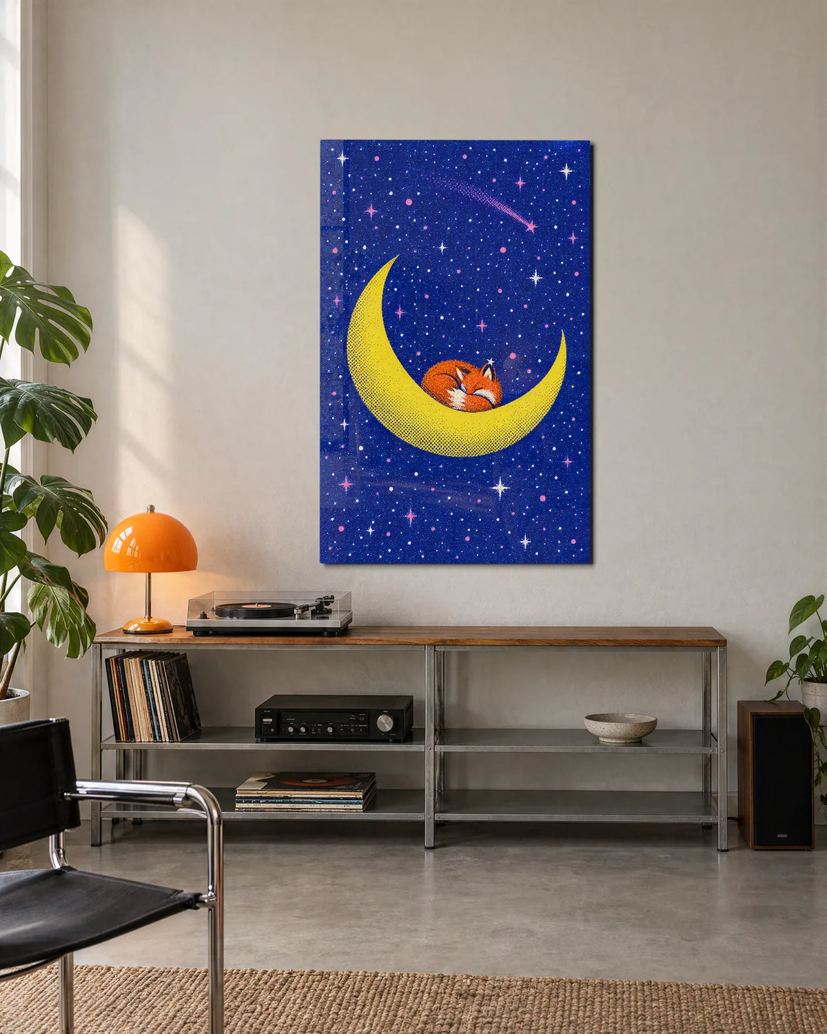 Fox on the Moon — shown in a living space