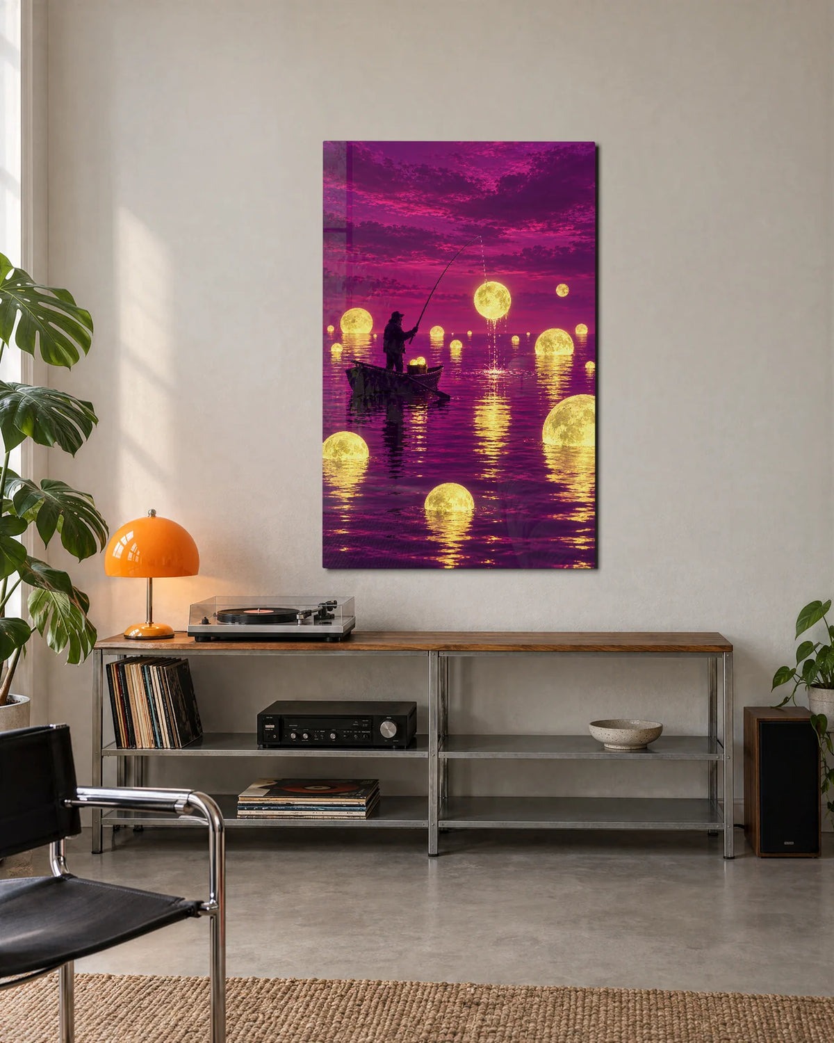 Fishing for Moons — shown in a living space
