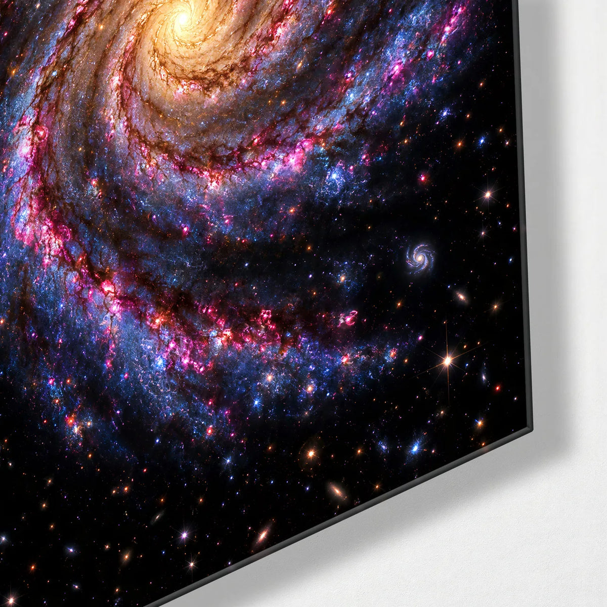Spiral in Colour — corner detail of glass wall art