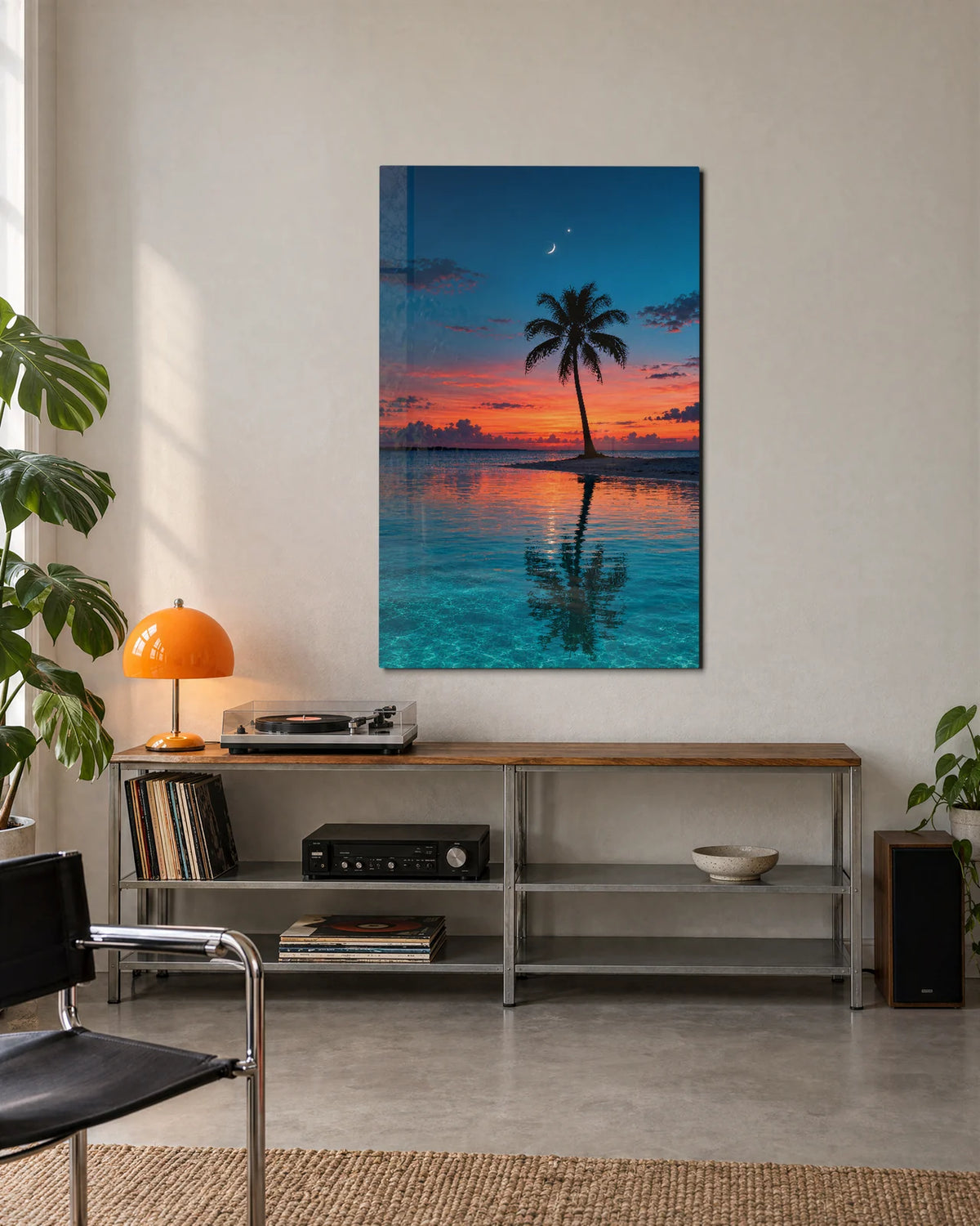 Venus and the Crescent — shown in a living space