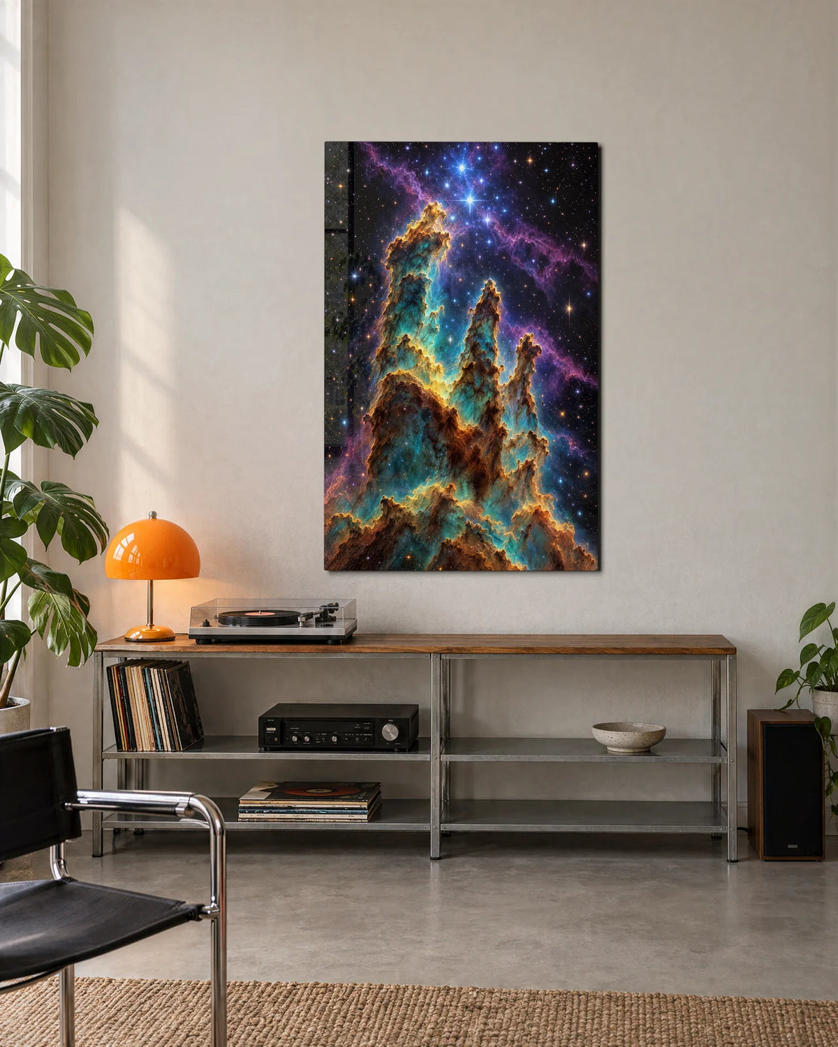 Pillars in Gold — shown in a living space
