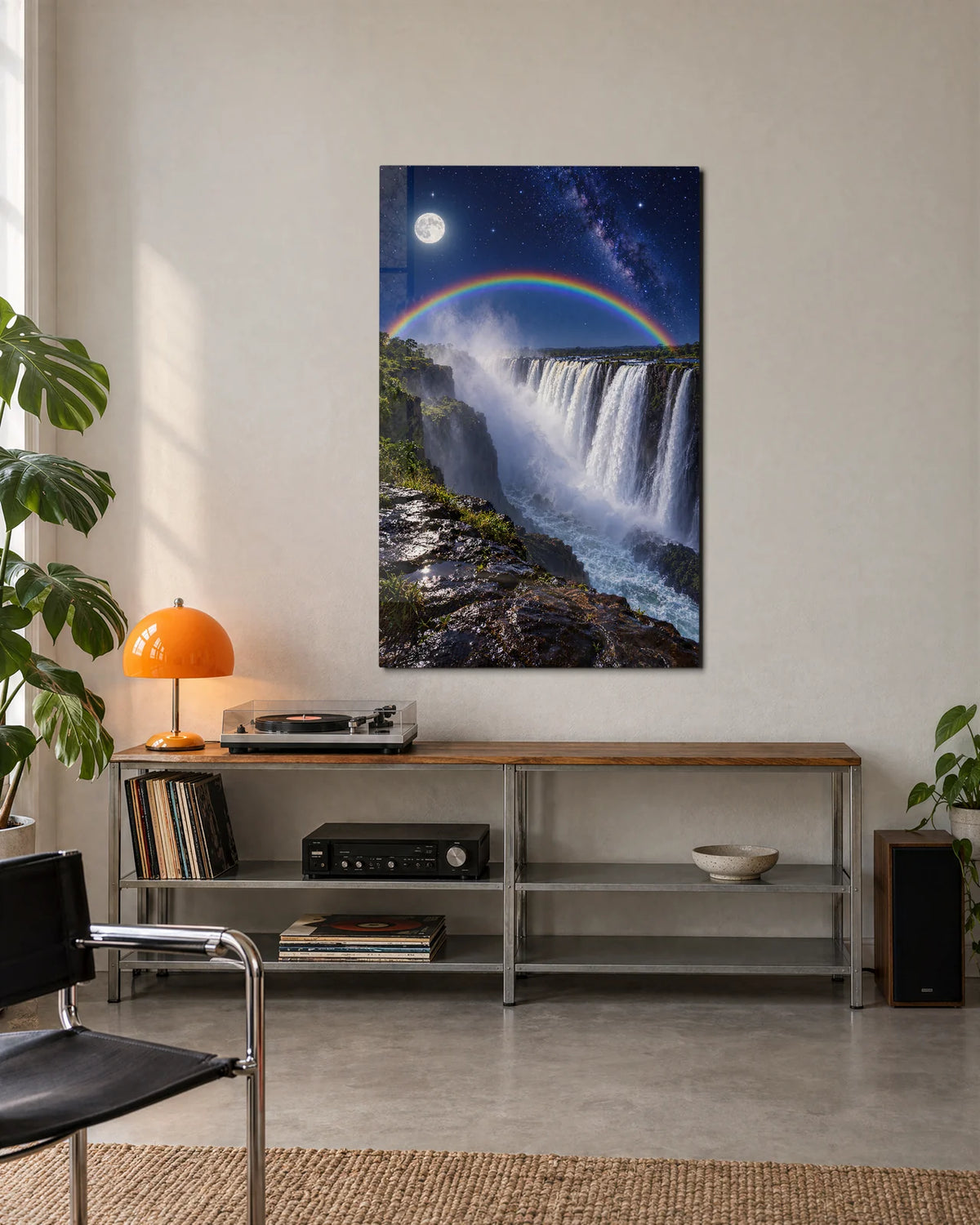Moonbow at Victoria Falls — shown in a living space