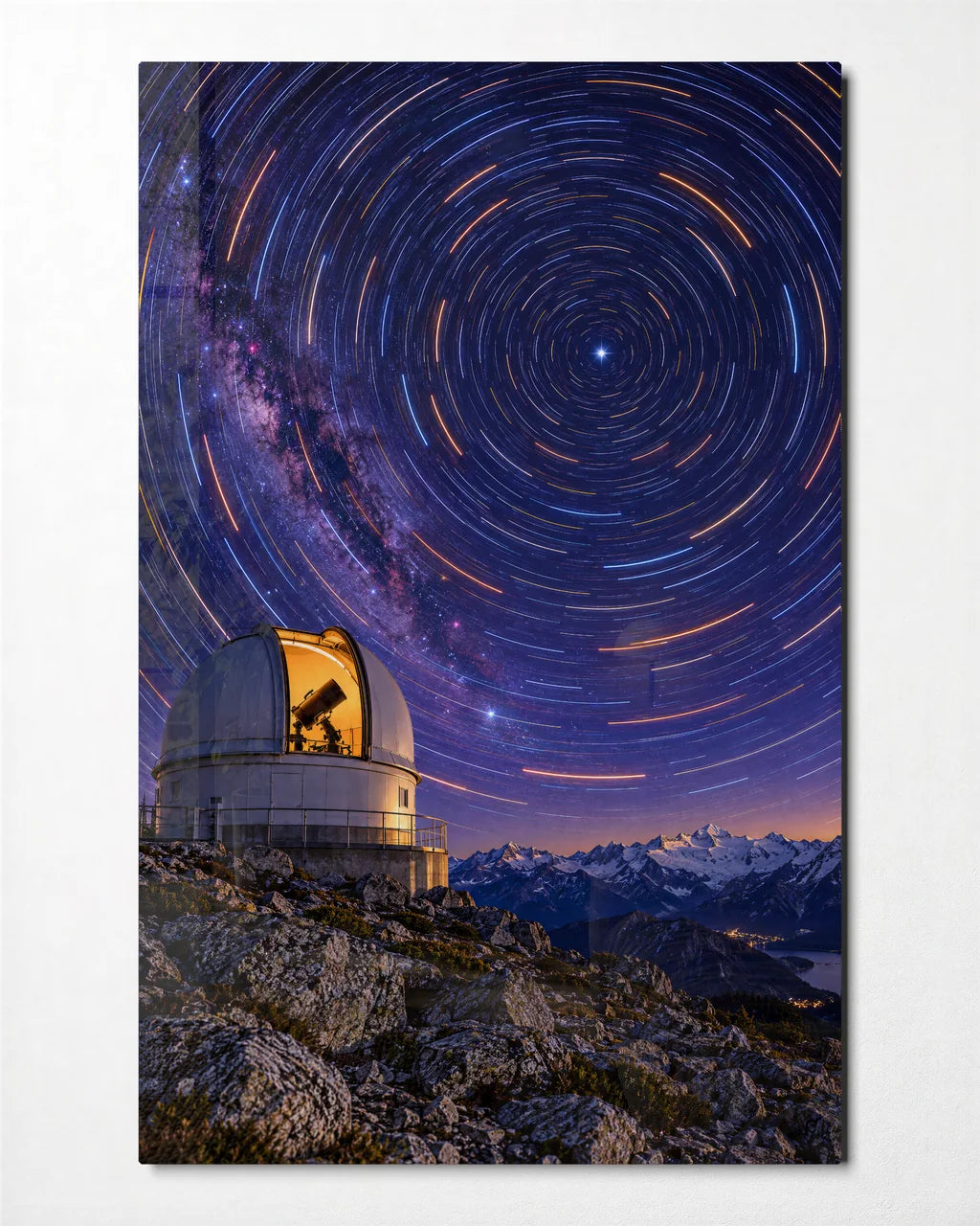 Observatory Under the Stars — front view of glass wall art