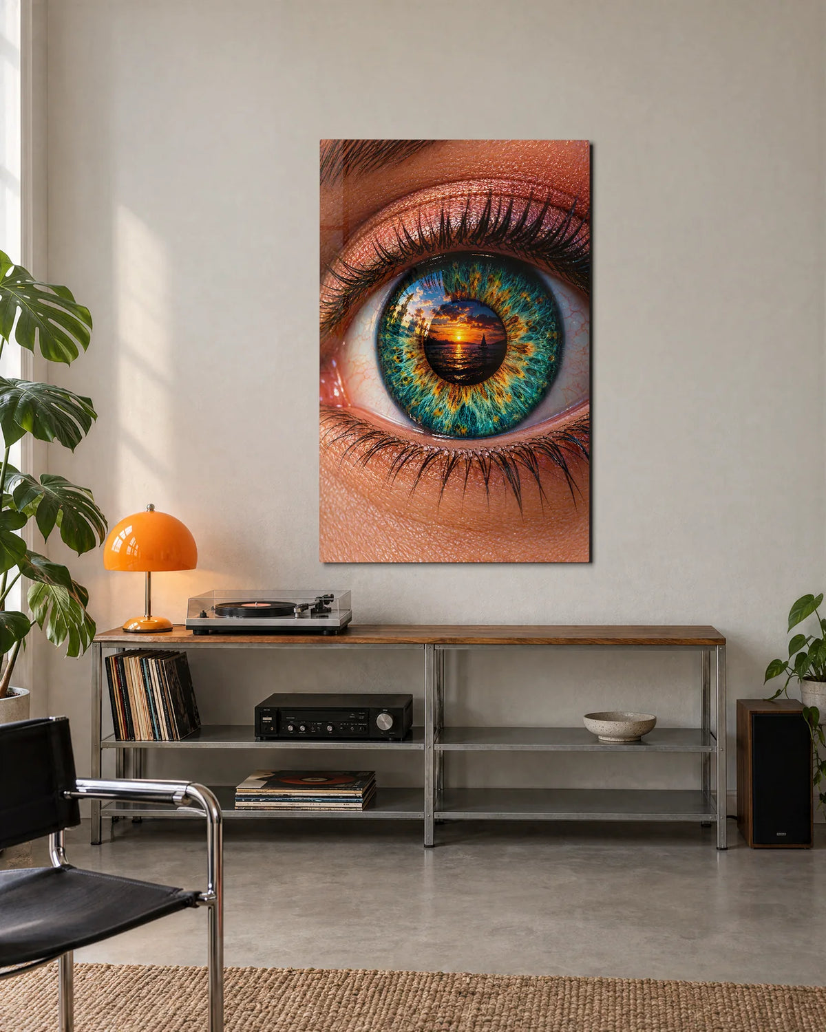 Sunset in the Iris — shown in a living space