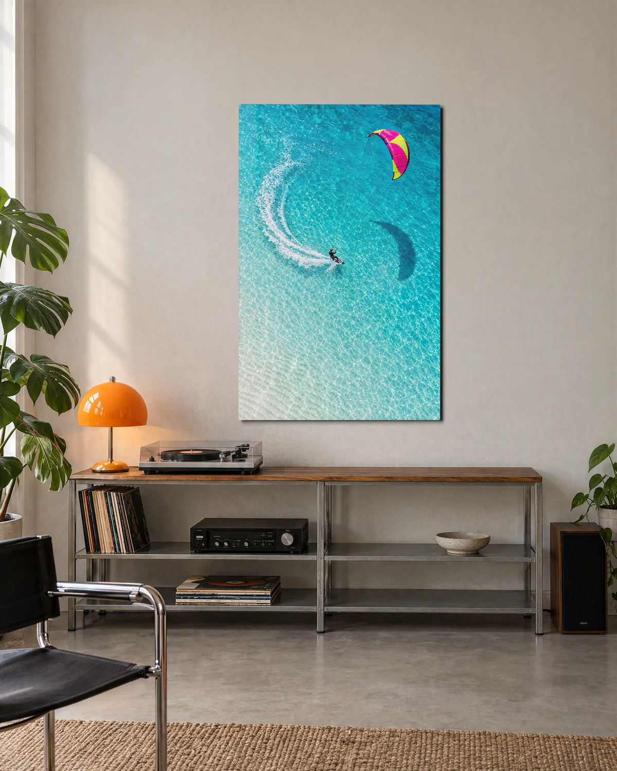 Kite Over the Lagoon — shown in a living space