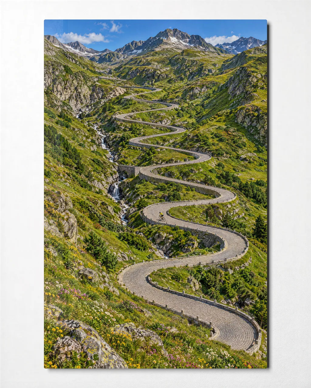 Cobbled Switchbacks — front view of glass wall art