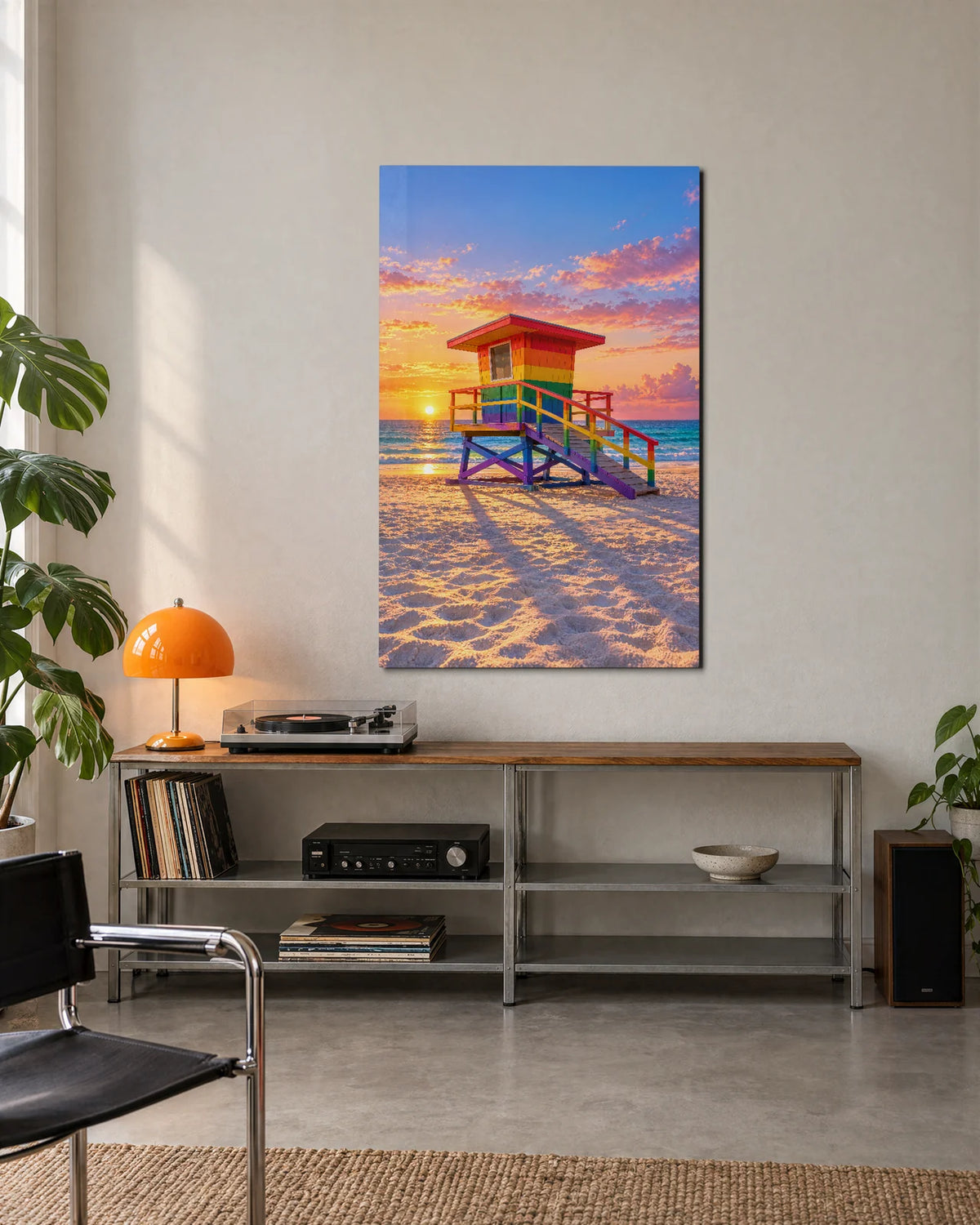 Rainbow Lifeguard Tower — shown in a living space
