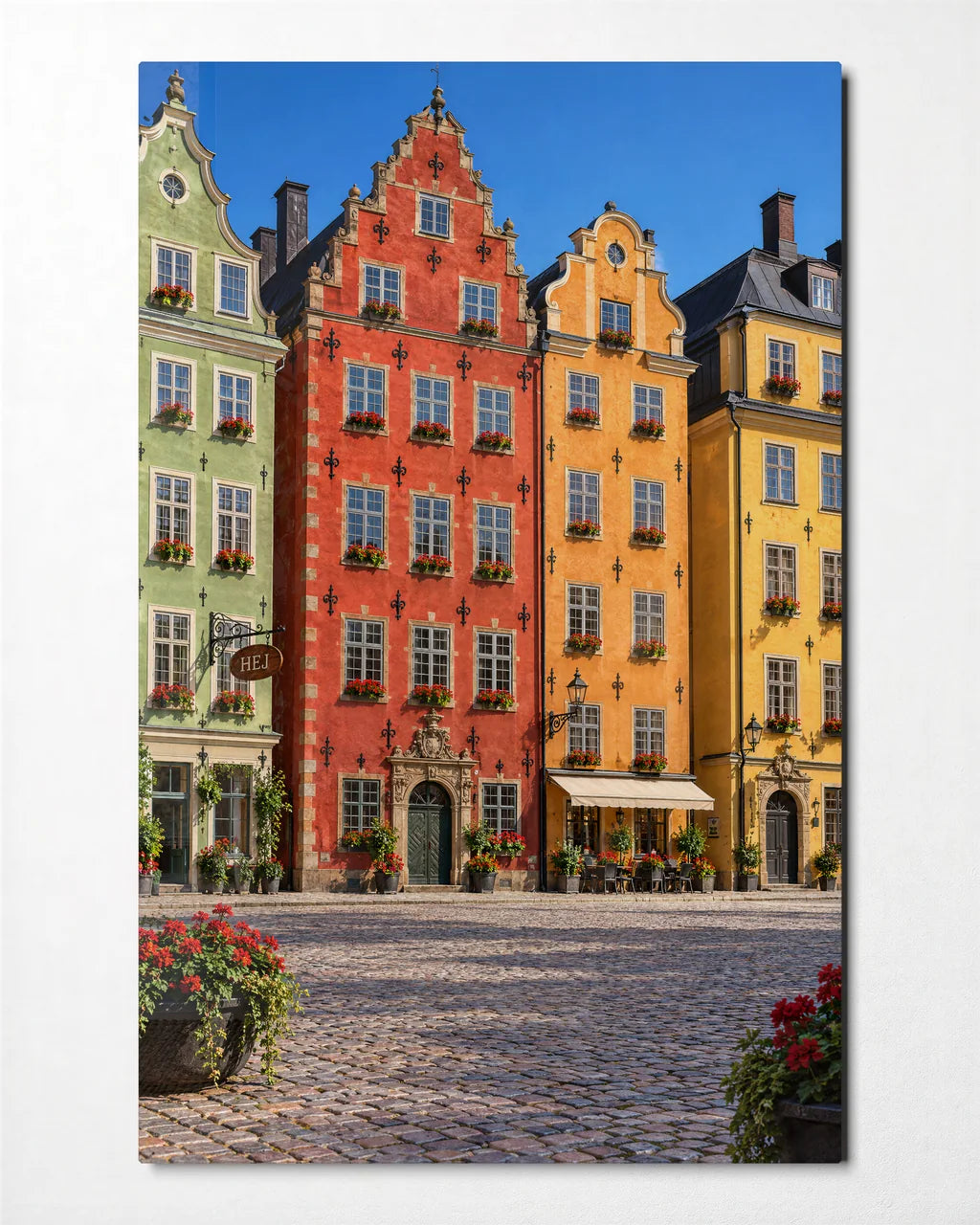 Gamla Stan Square — front view of glass wall art