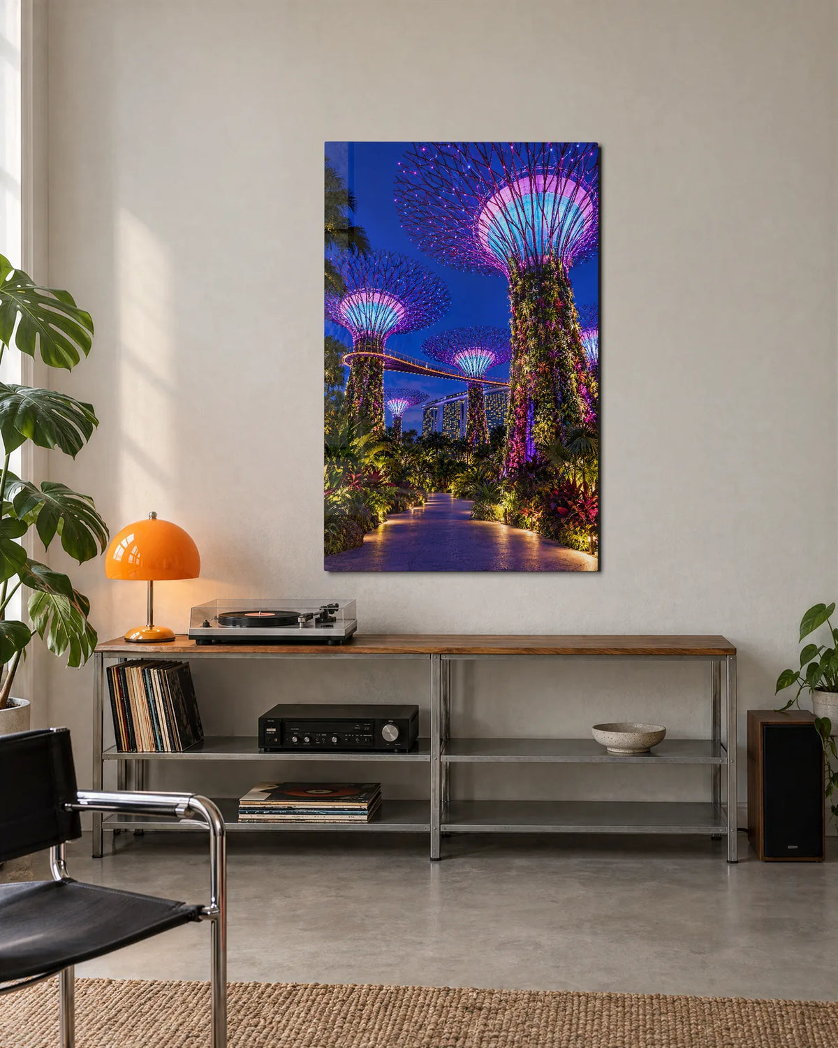 Garden Towers at Night — shown in a living space