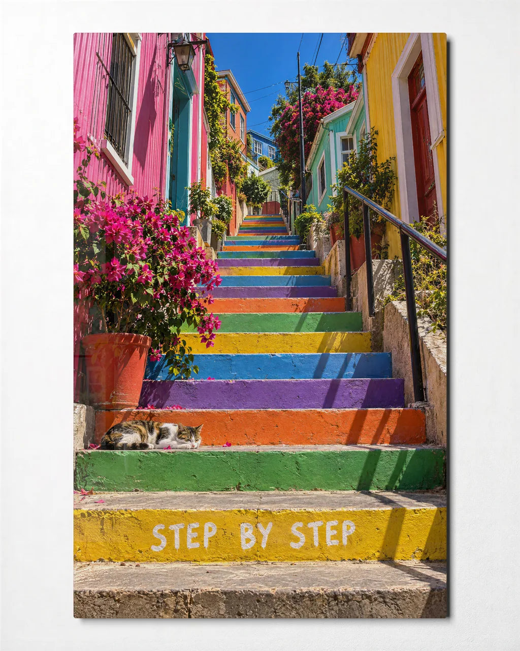 Step by Step — front view of glass wall art