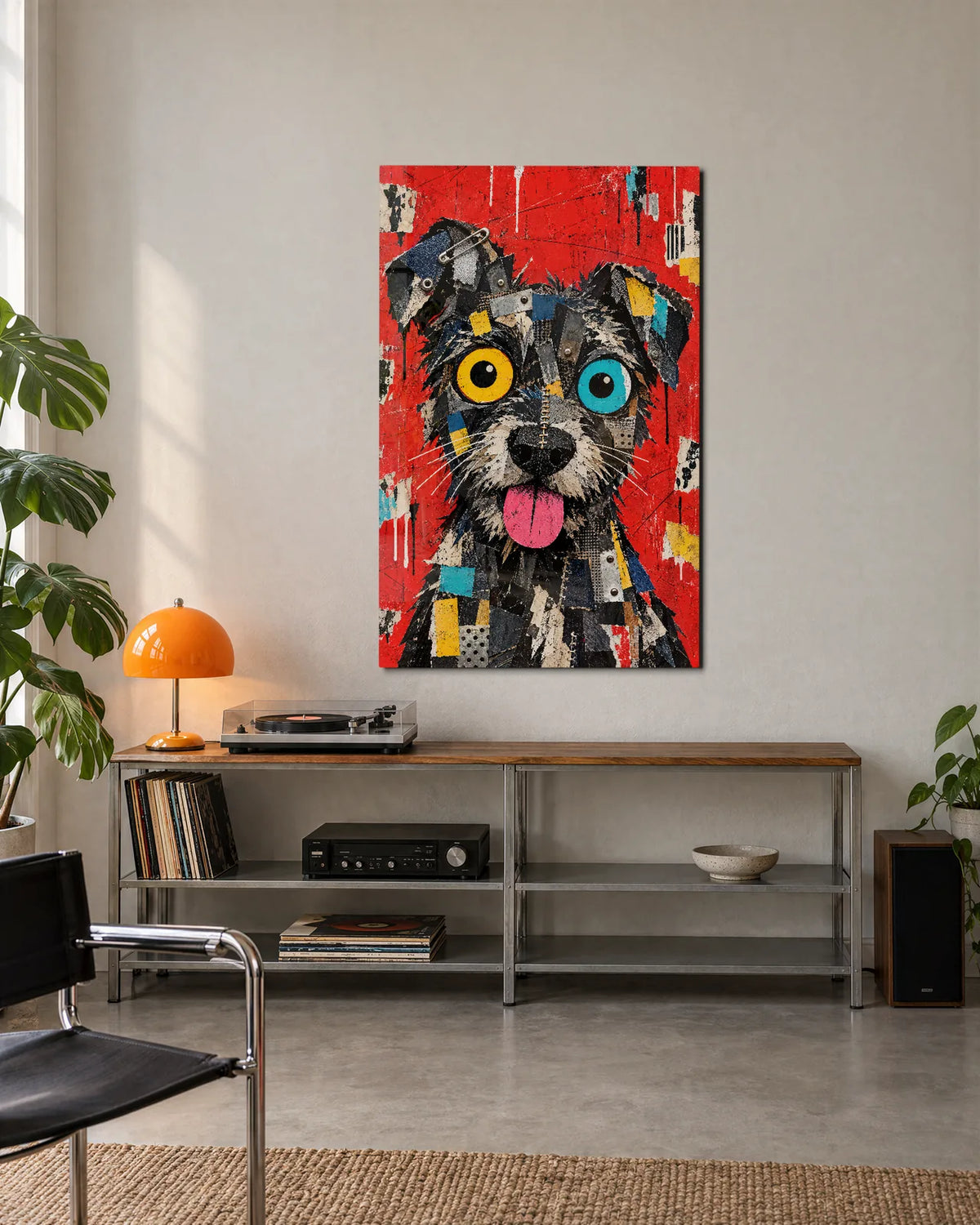 Patchwork Pup — shown in a living space