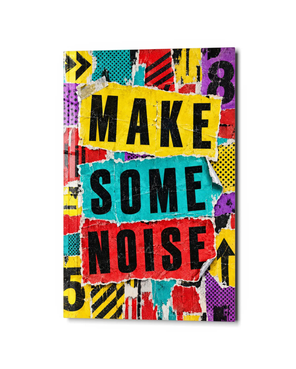 Make Some Noise — studio view of glass wall art