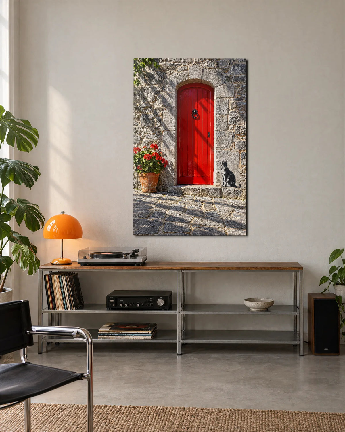 Cat by the Red Door — shown in a living space