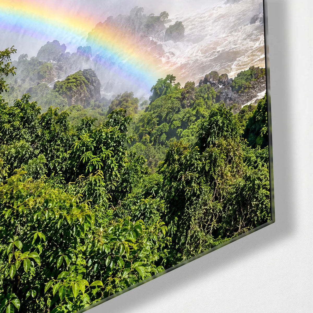Iguazu Falls Duo — corner detail of one glass panel