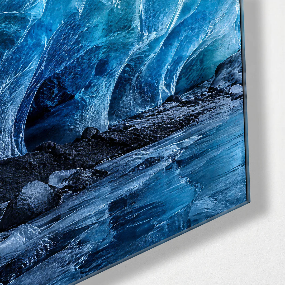 Ice Cave Trio — corner detail of one glass panel