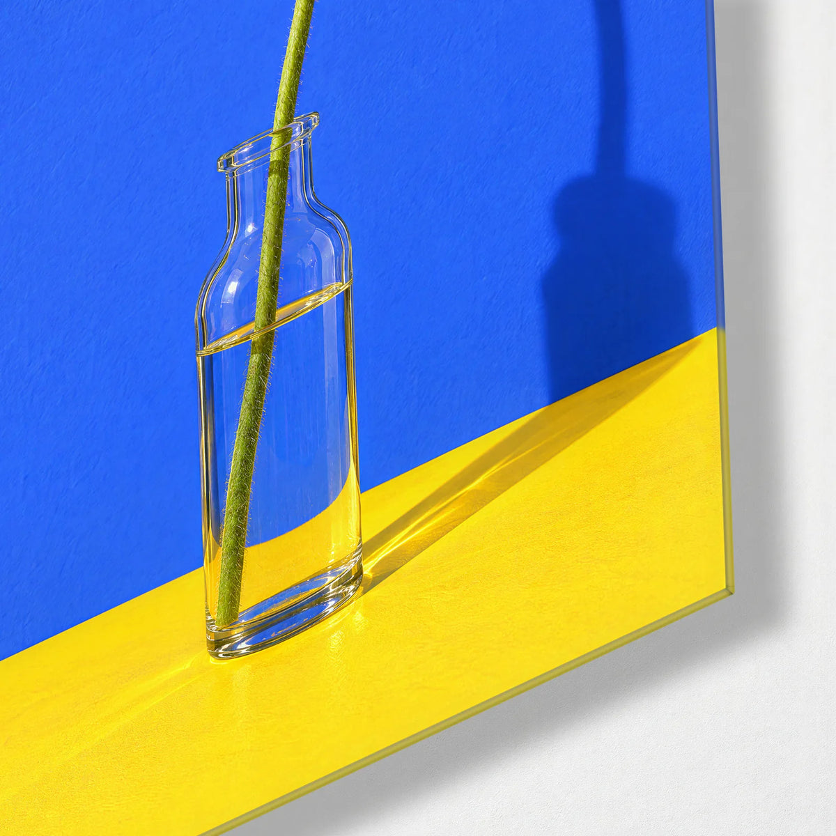Single Stems Trio — corner detail of one glass panel