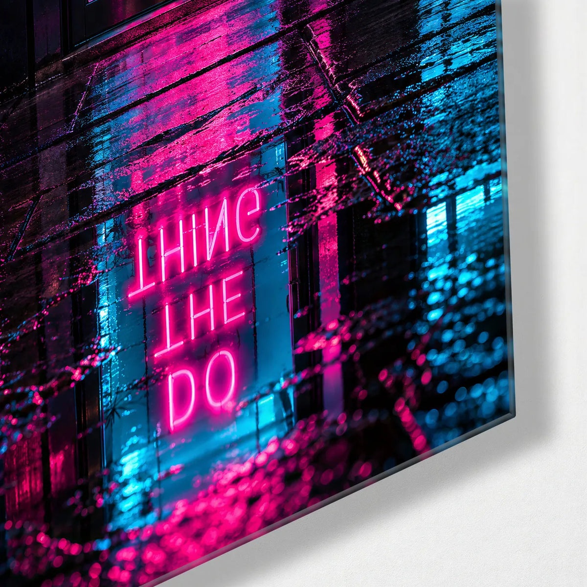Do the Thing — corner detail of glass wall art