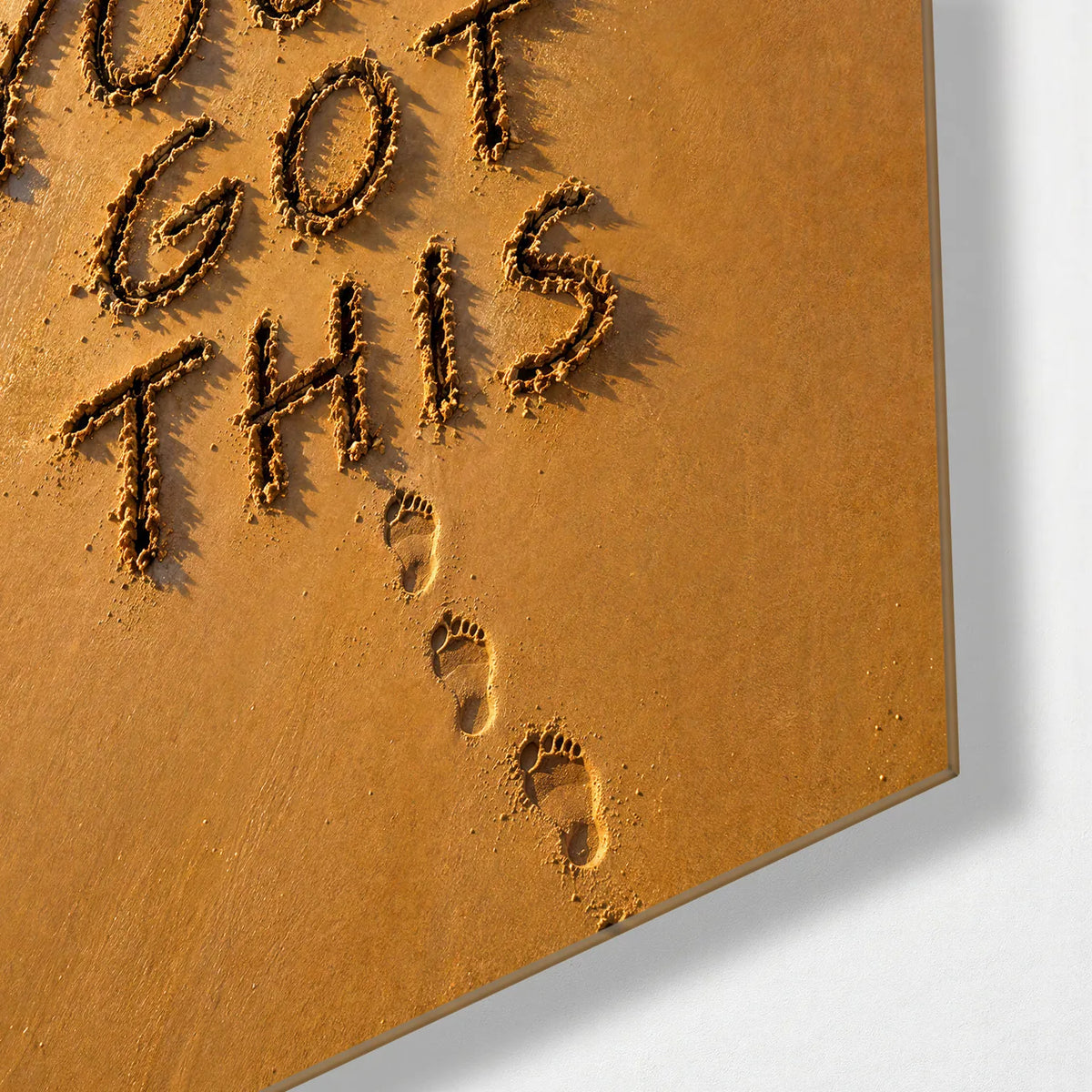 You've Got This — corner detail of glass wall art