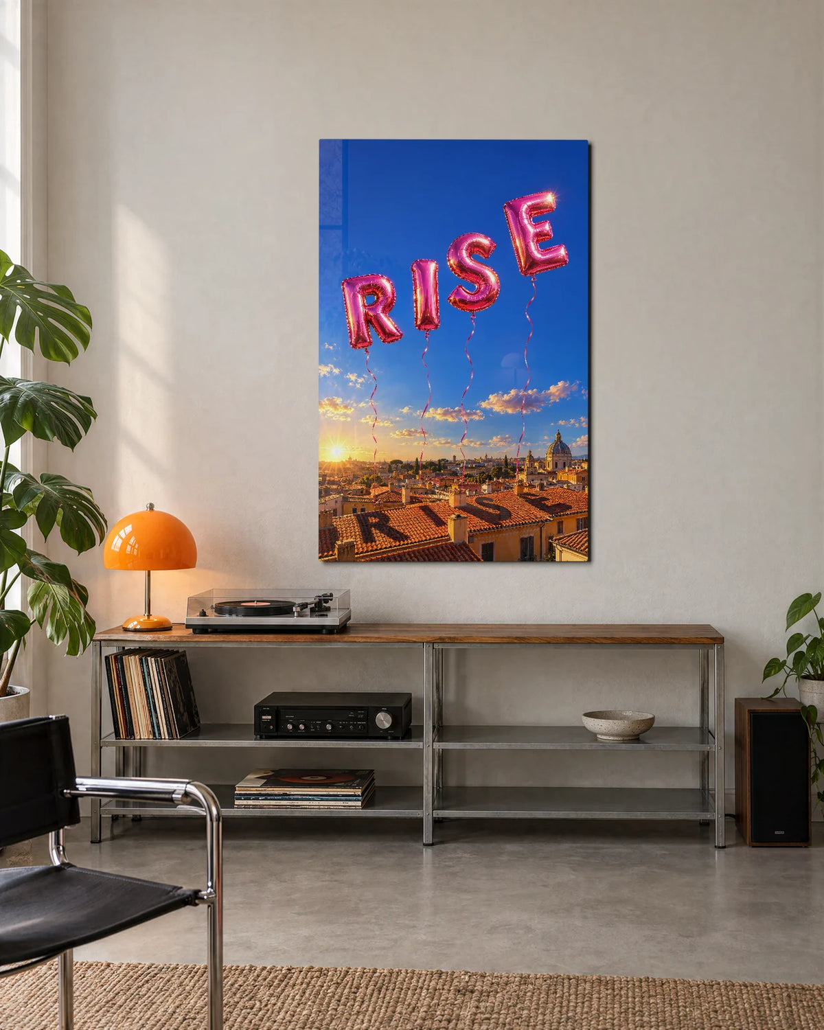 Rise Over the Rooftops — shown in a living space