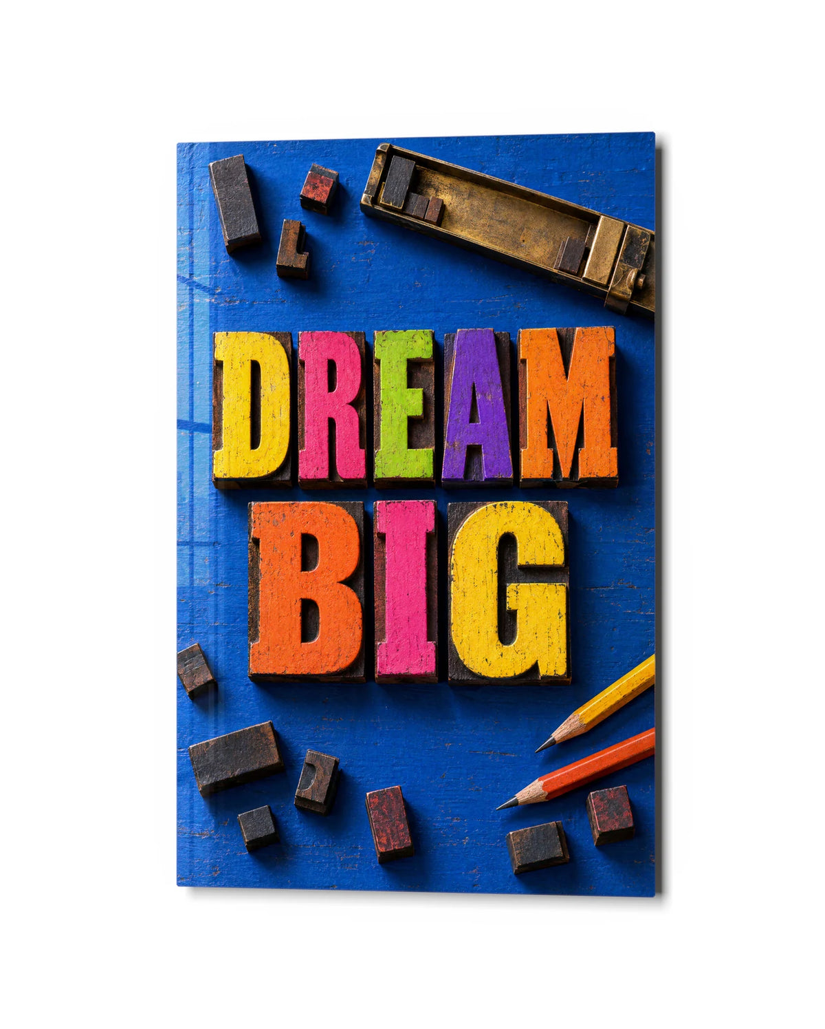 Dream Big — studio view of glass wall art