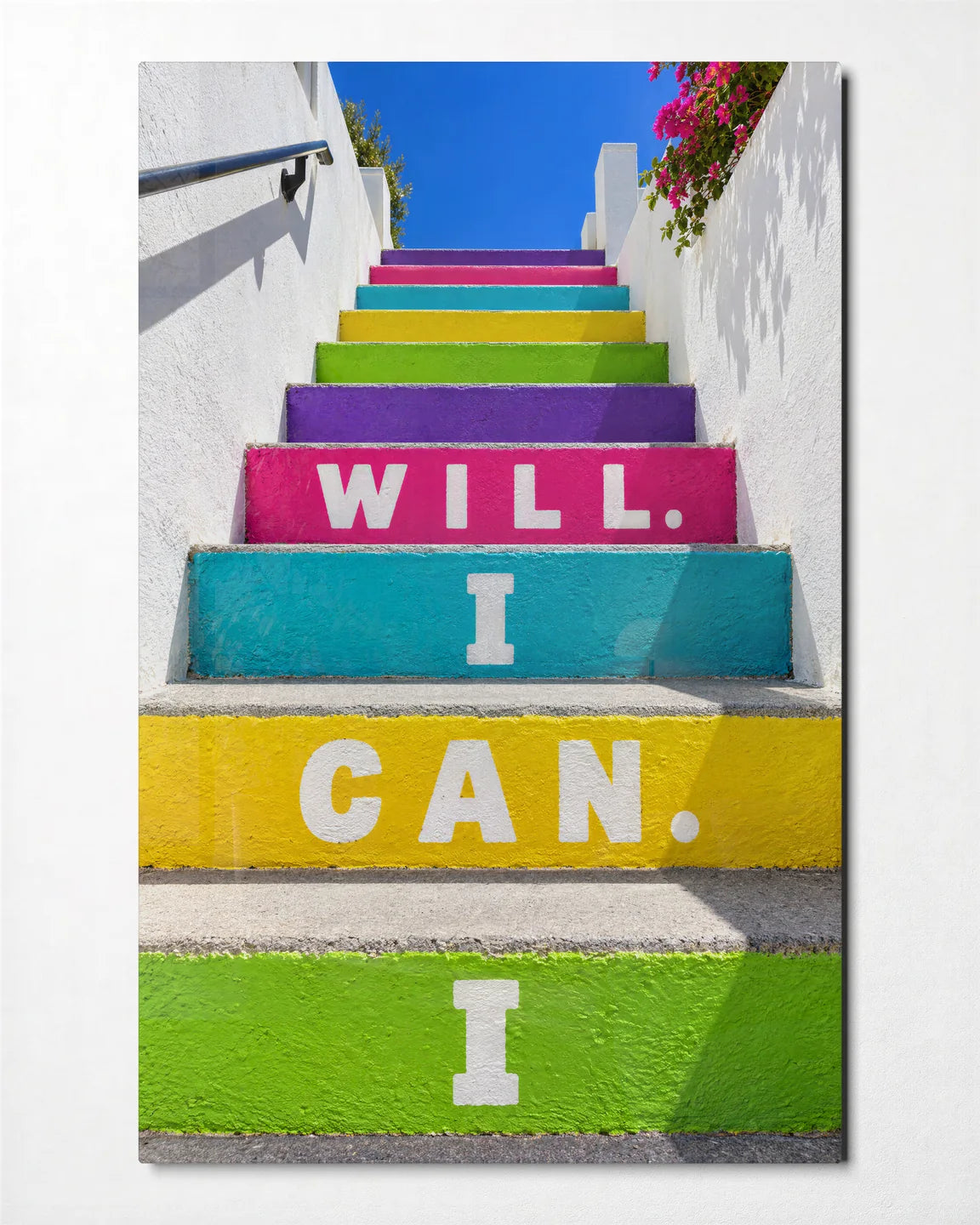 I Can I Will — front view of glass wall art