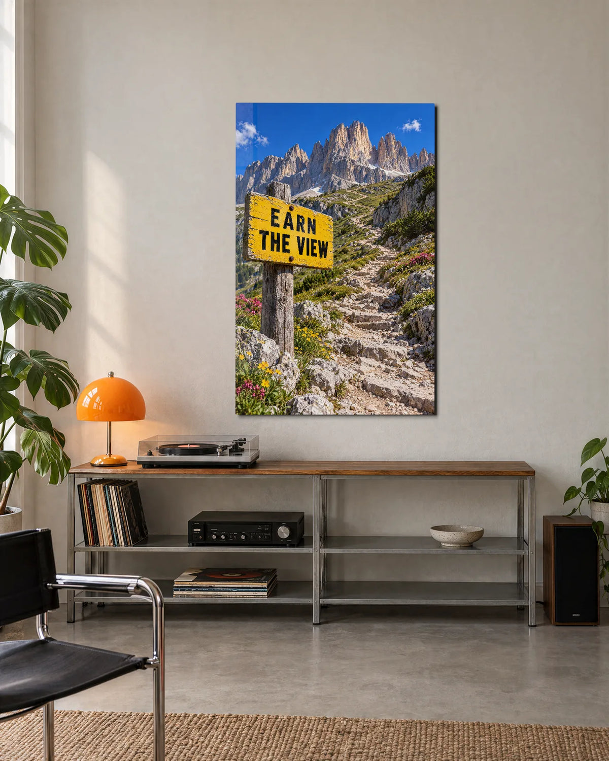 Earn the View — shown in a living space