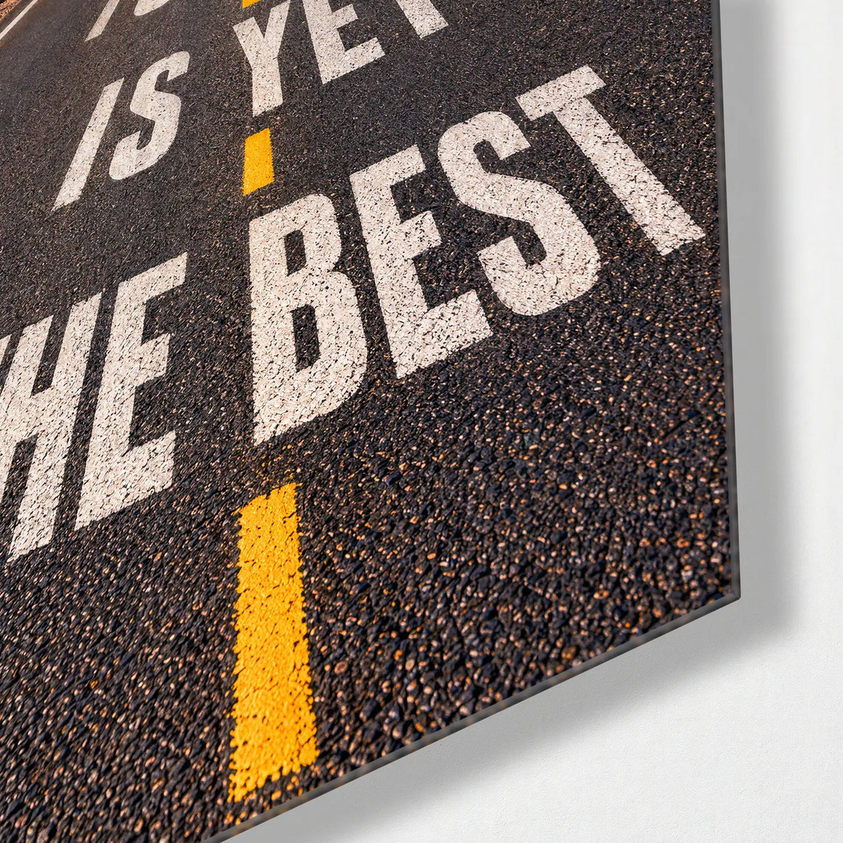 Best Is Yet to Come — corner detail of glass wall art